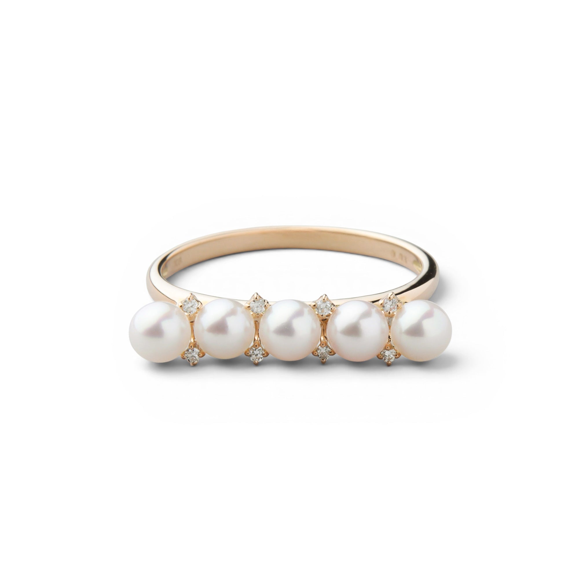 Carina Akoya Pearl 5-Pearl Ring 3.5-4.0mm K18YG