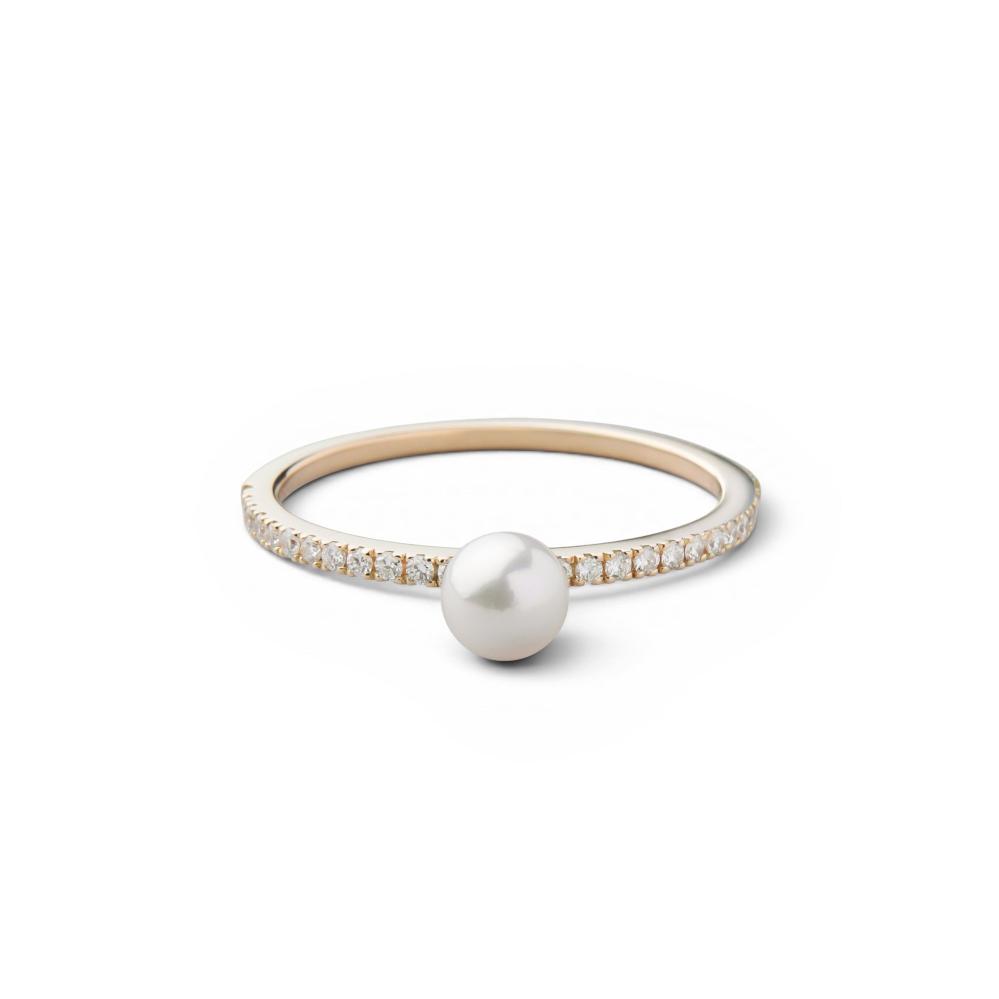 Akoya Pearl Ring 4.5-5.0mm PT900/K18YG
