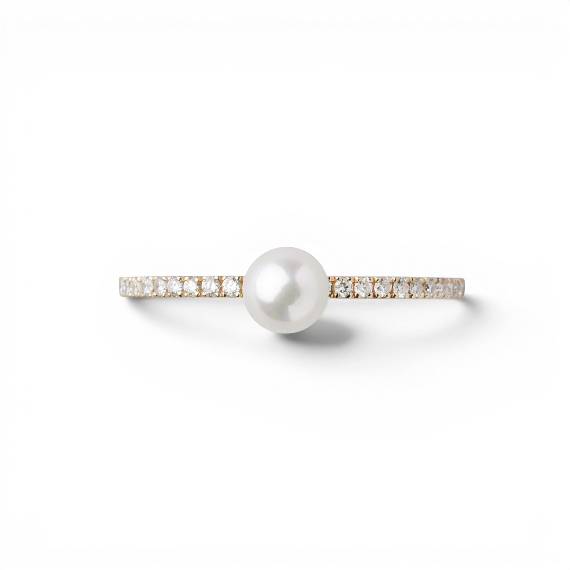 Akoya Pearl Ring 4.5-5.0mm PT900/K18YG