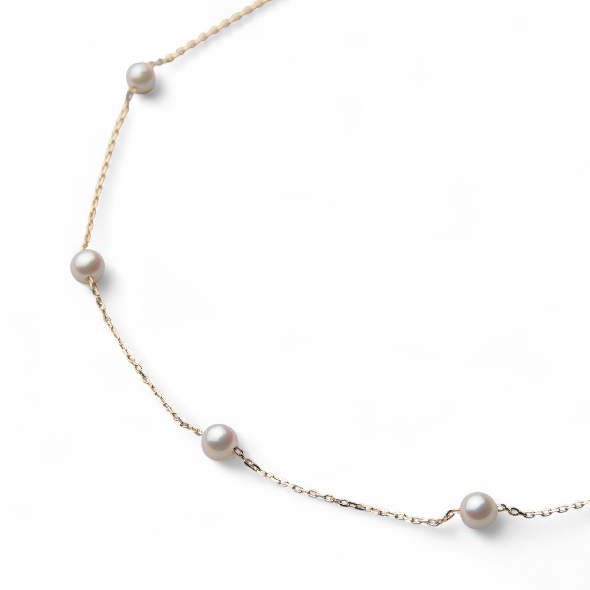 enSTYLE Akoya Pearl Station Necklace 3.5-4.0mm K18YG