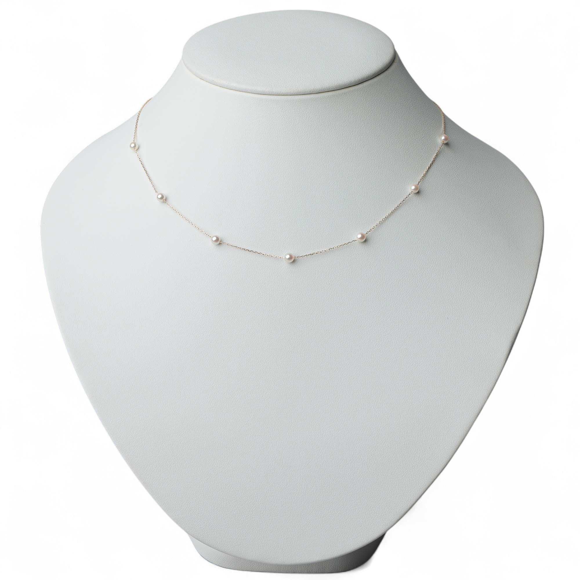 enSTYLE Akoya Pearl Station Necklace 3.5-4.0mm K18YG