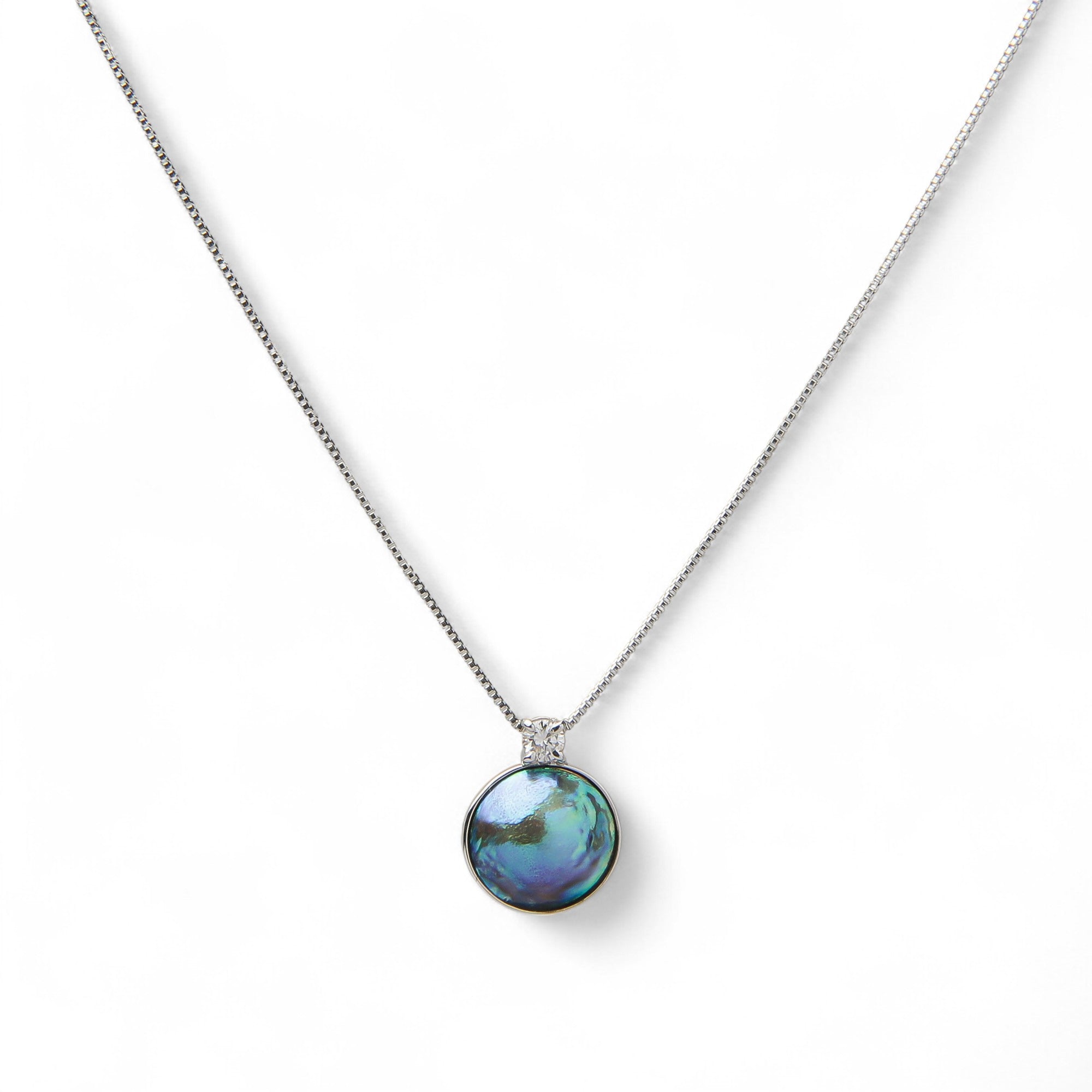 Abalone Pearl Pendant 8mmUP K18YG RhP