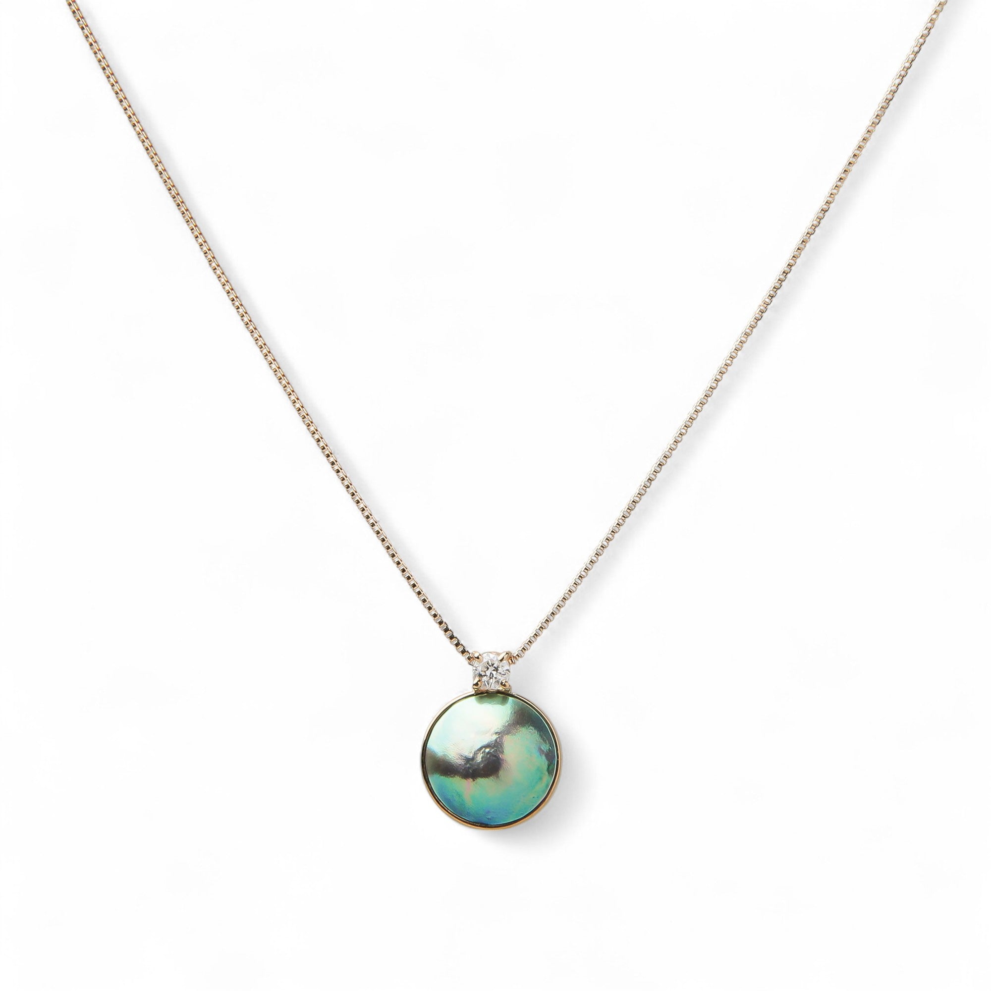 Abalone Pearl Pendant 8mmUP K18YG