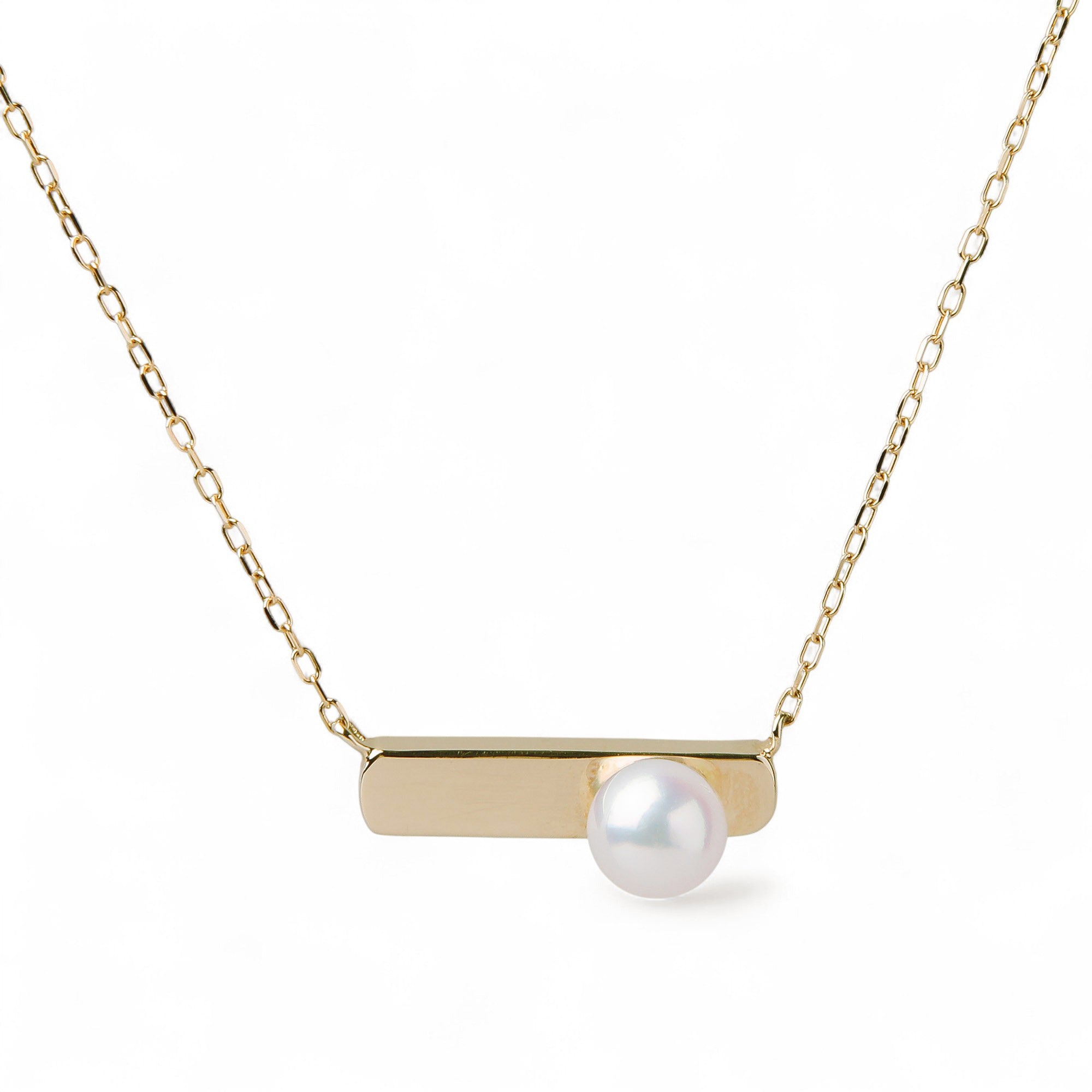 Carina Akoya Pearl Signet Pendant 5.5-6.0mm K10 Yellow Gold