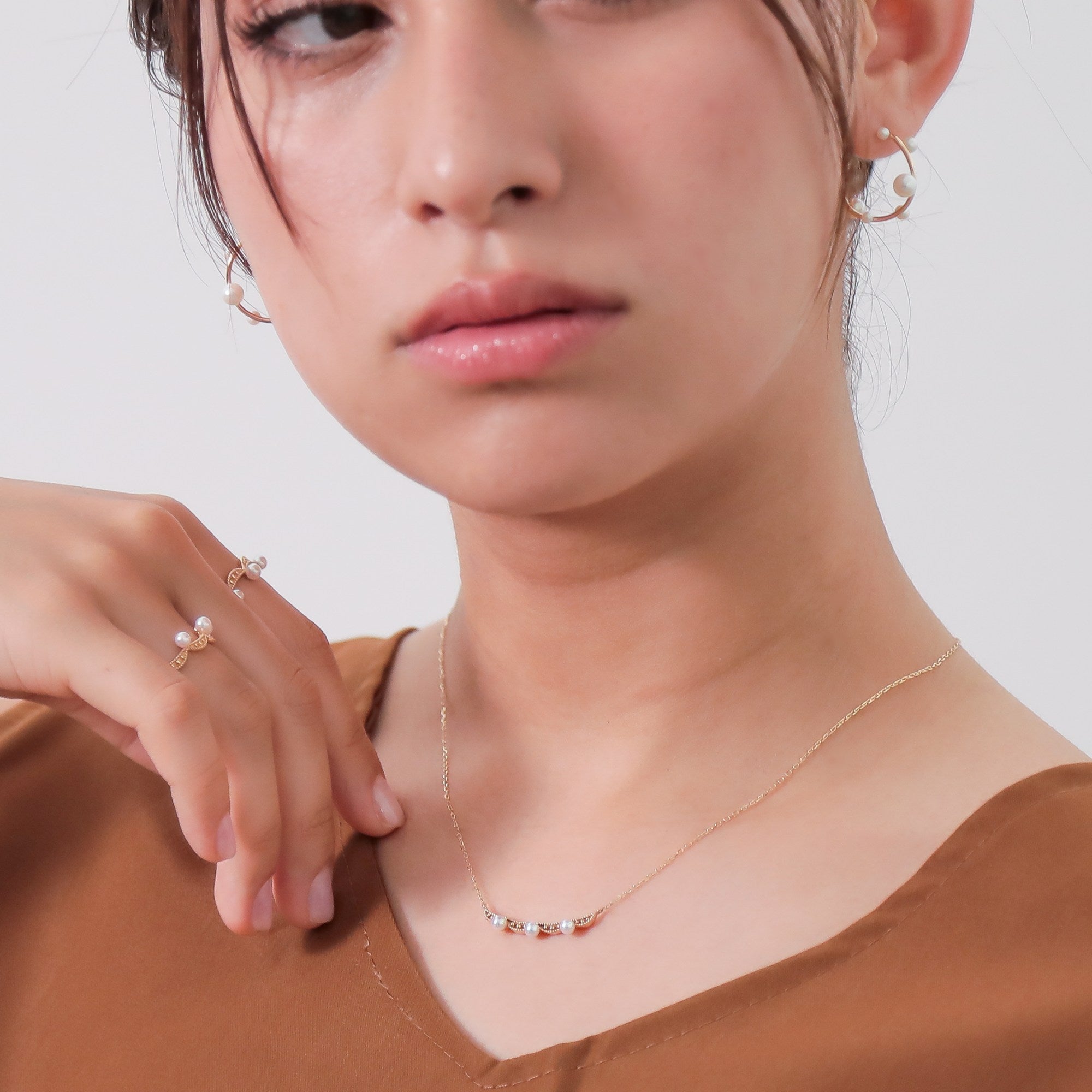 Fleur Eclat Akoya Pearl Tiara Pendant 3.0–3.5mm K10YG