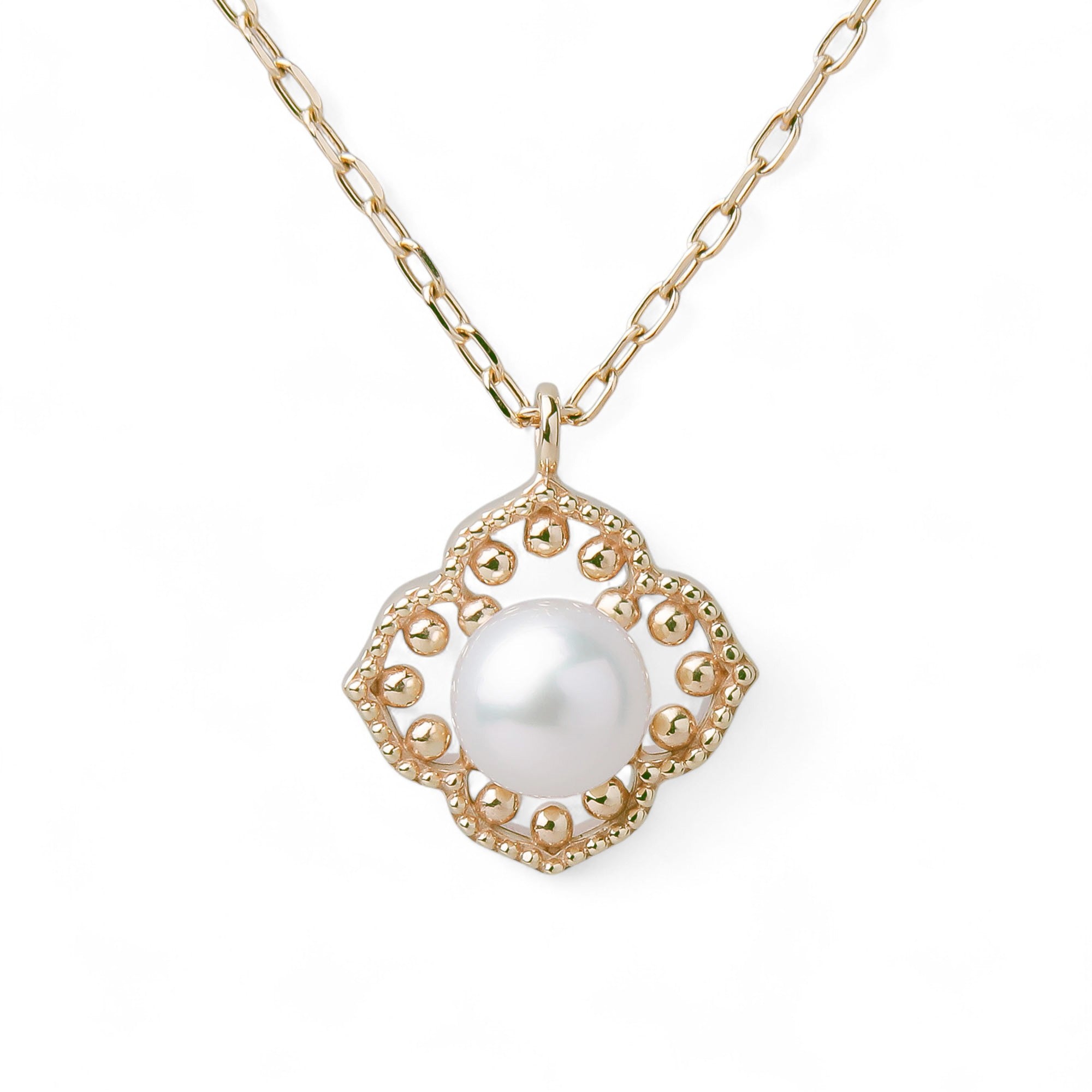 Fleur Eclat Akoya Pearl Flower Pendant 5.0–5.5mm K10YG