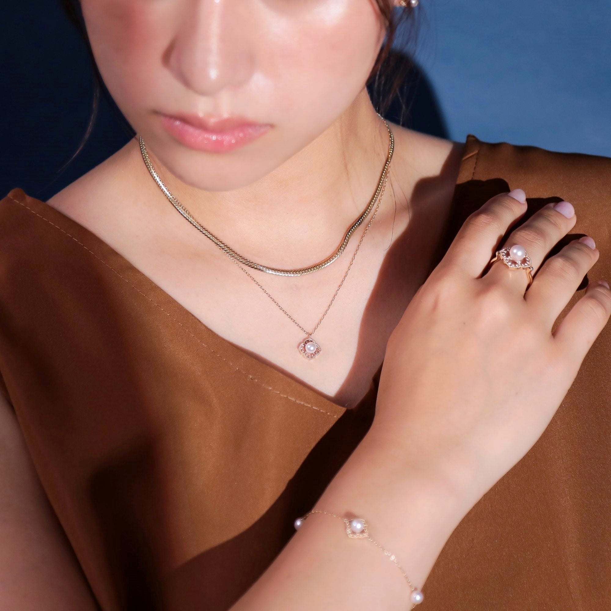 Fleur Eclat Akoya Pearl Flower Pendant 5.0–5.5mm K10YG