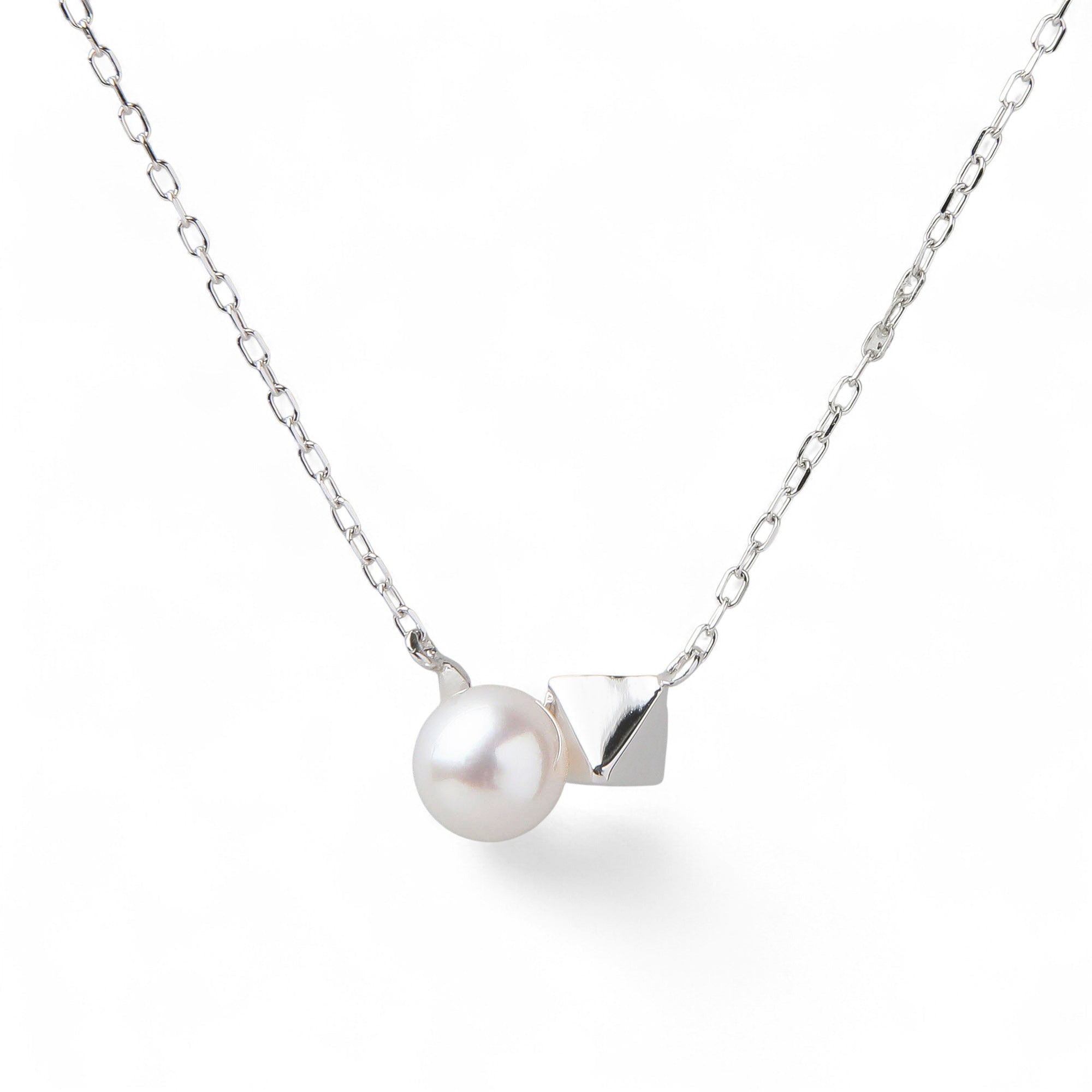 Carina Akoya Pearl Pyramid Pendant 5.5-6.0mm K10 White Gold