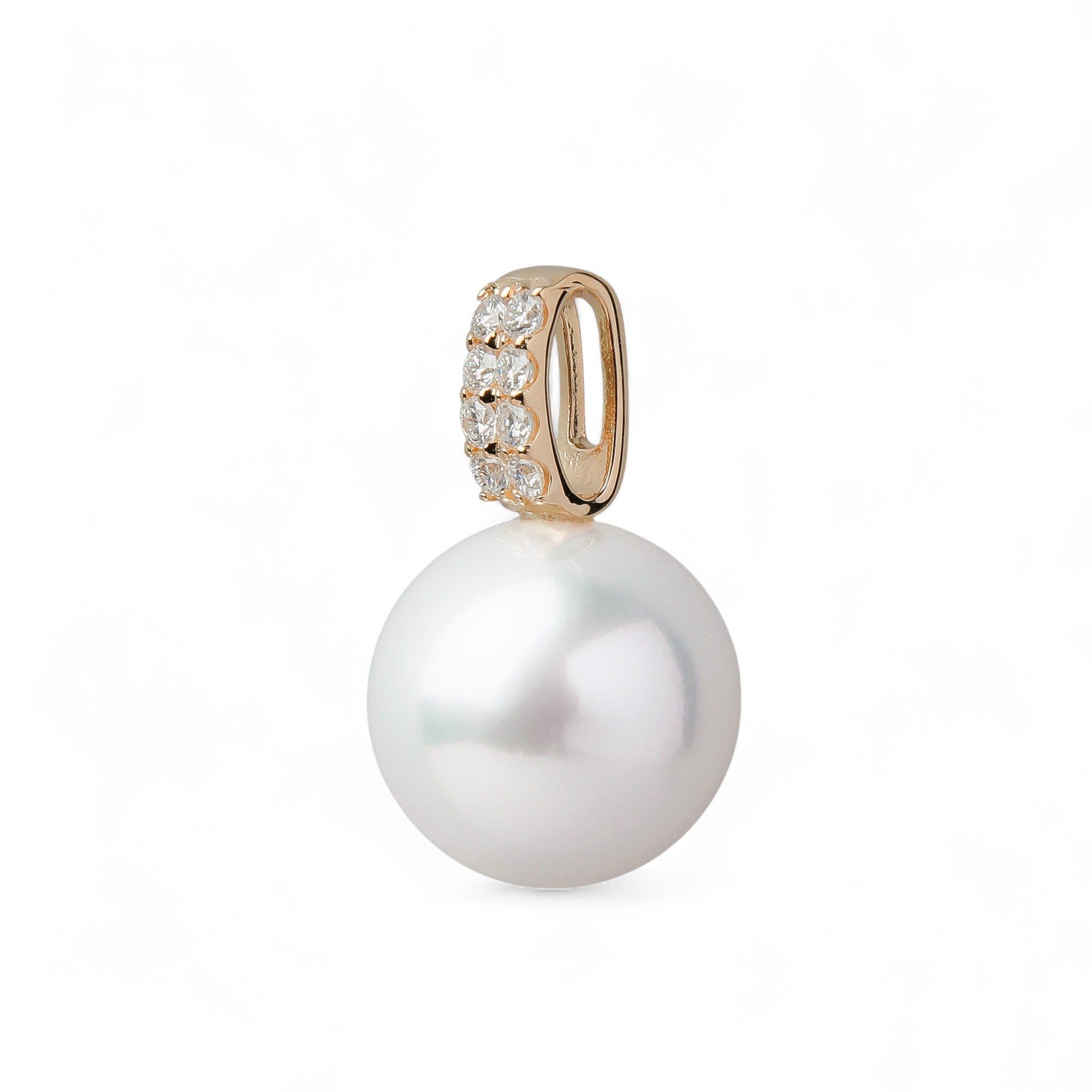 South Sea White Pearl Pendant Top 12mm K18 Yellow Gold
