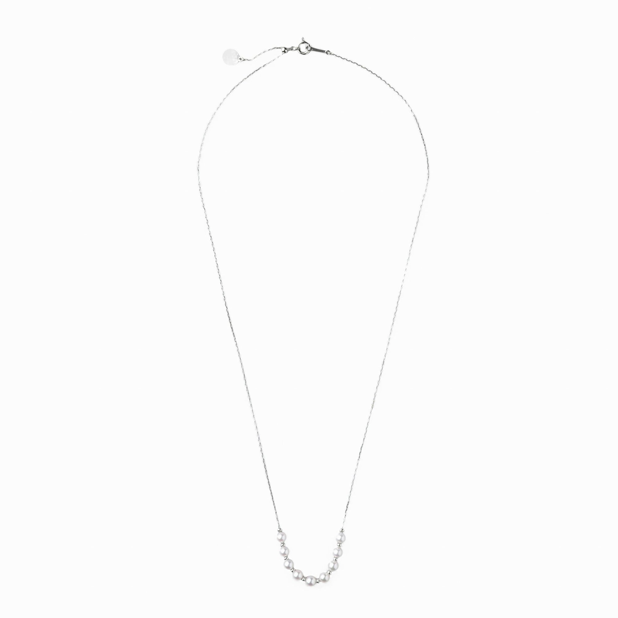 enSTYLE Akoya Pearl Station Necklace 3.5–4.0mm PT900 with Sliding Ball