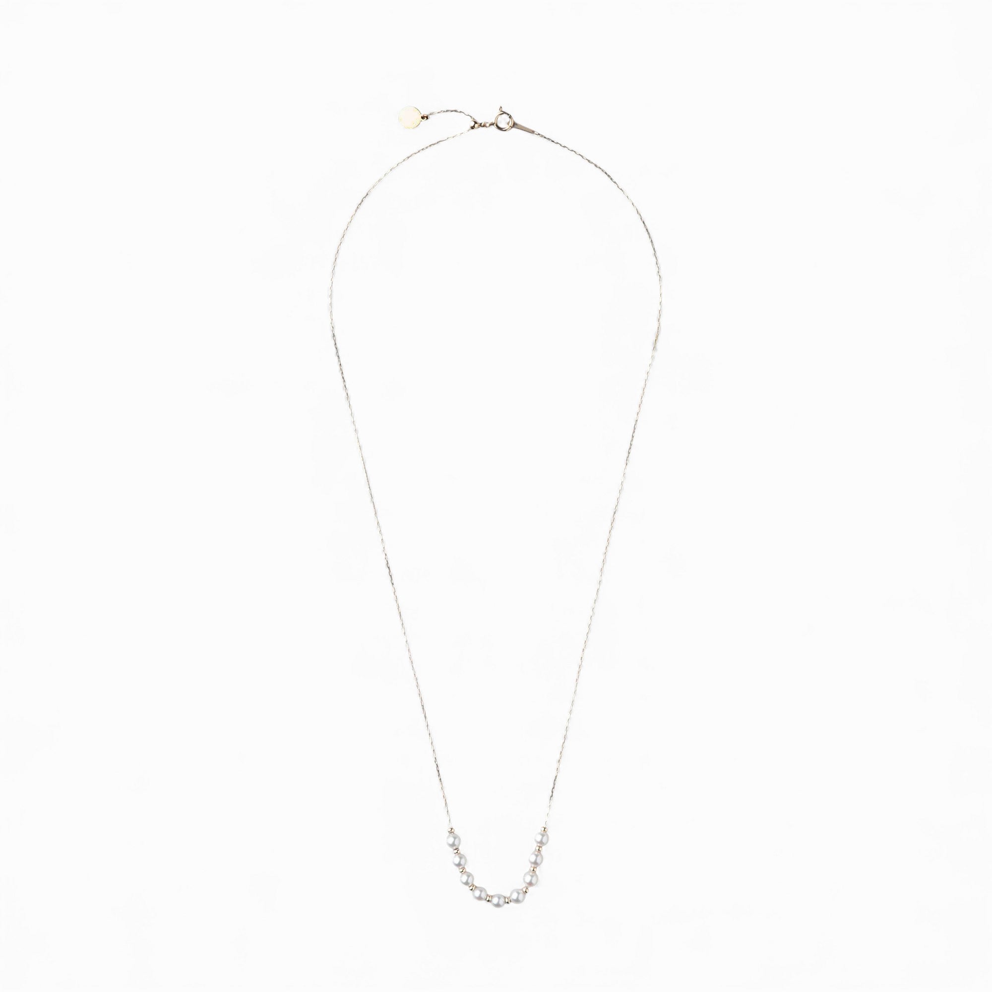 enSTYLE Akoya Pearl Station Necklace 3.5–4.0mm K18YG with Sliding Ball