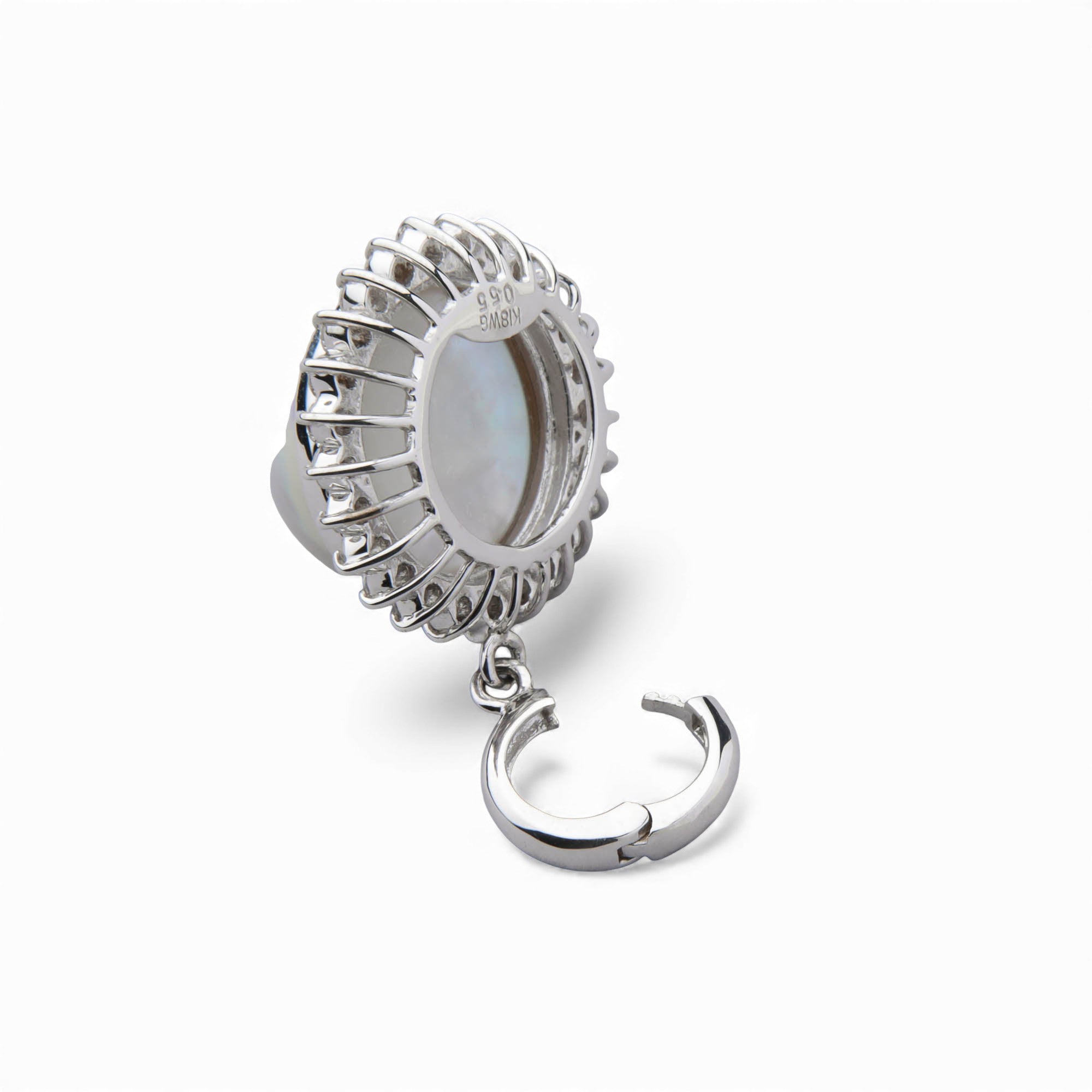 Mabe 珍珠钻石按扣/吊坠顶部 13mm+ K18WG