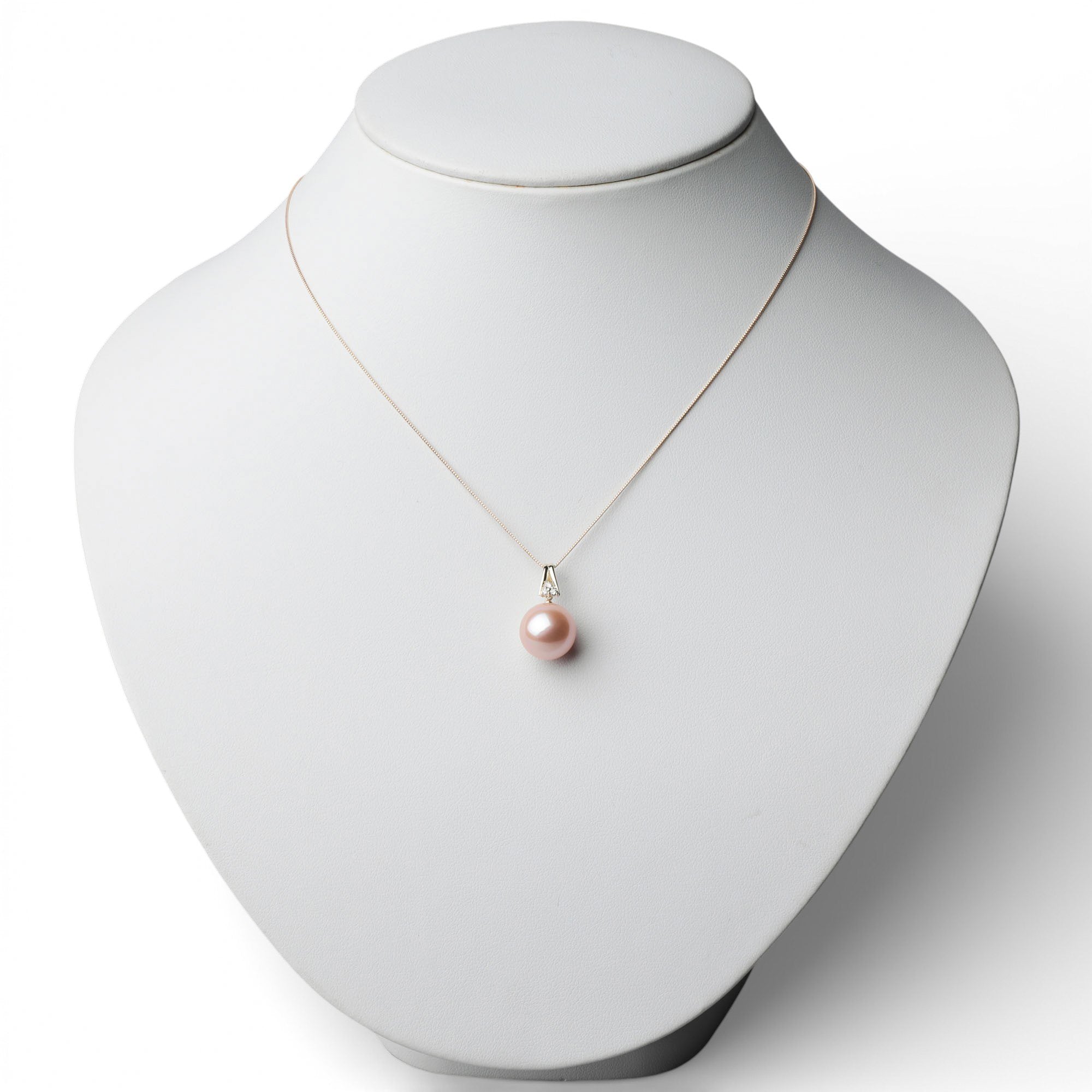 Mauvette Freshwater Pearl Pendant Top 11mmUP K18YG Orange