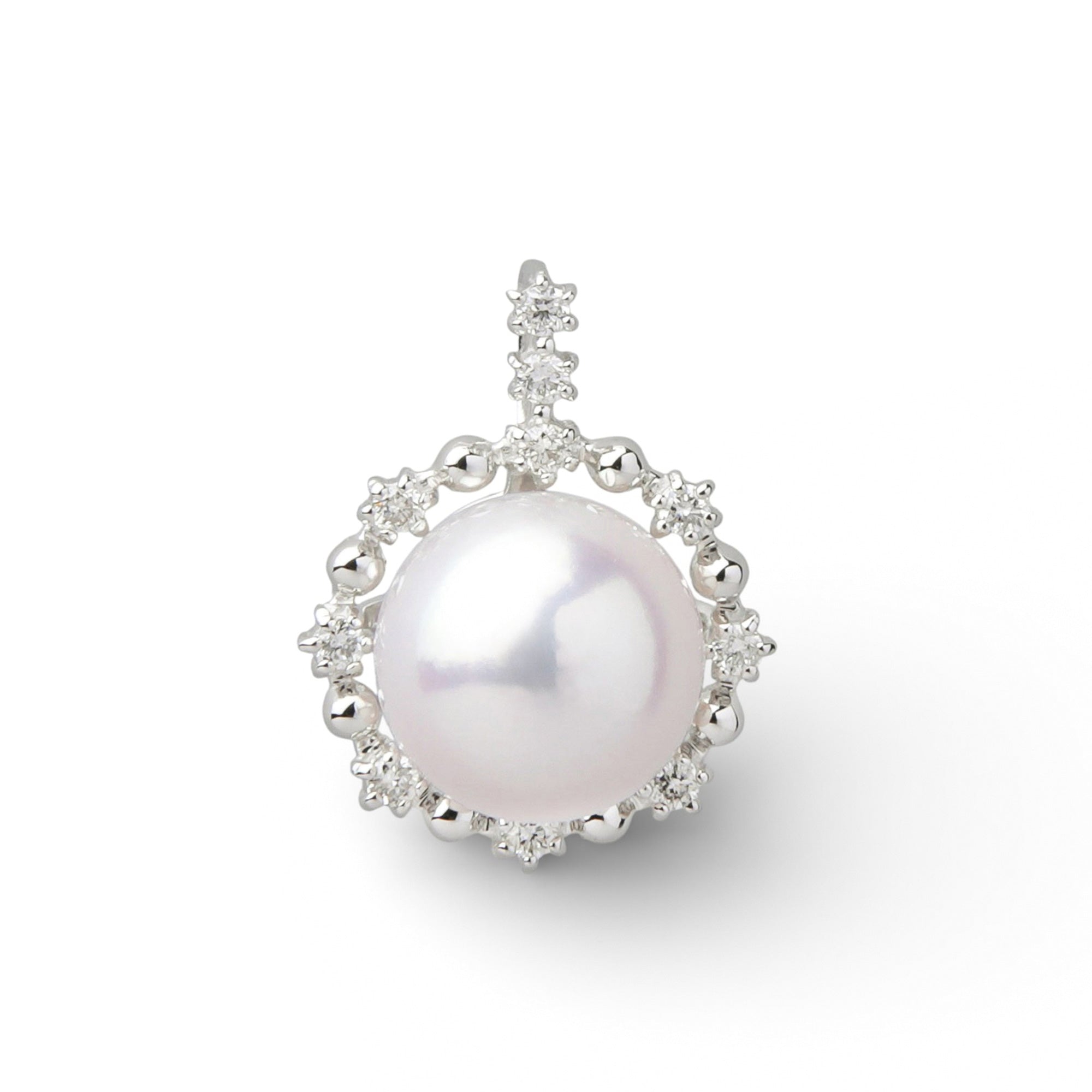 Aurora HANADAMA Akoya Pearl Pendant Top 7.5–8.0mm PT900 Halo Design