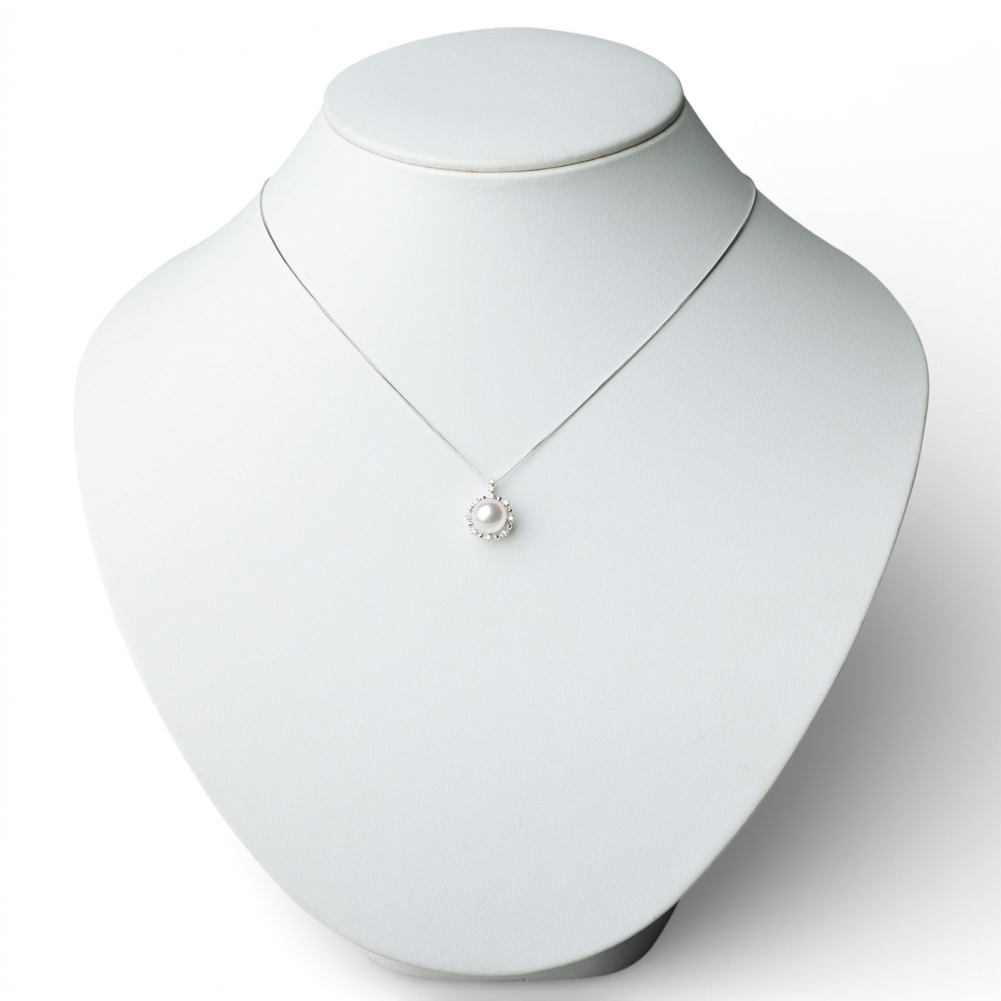 Aurora HANADAMA Akoya珍珠吊墜，7.5–8.0mm，PT900，光環設計