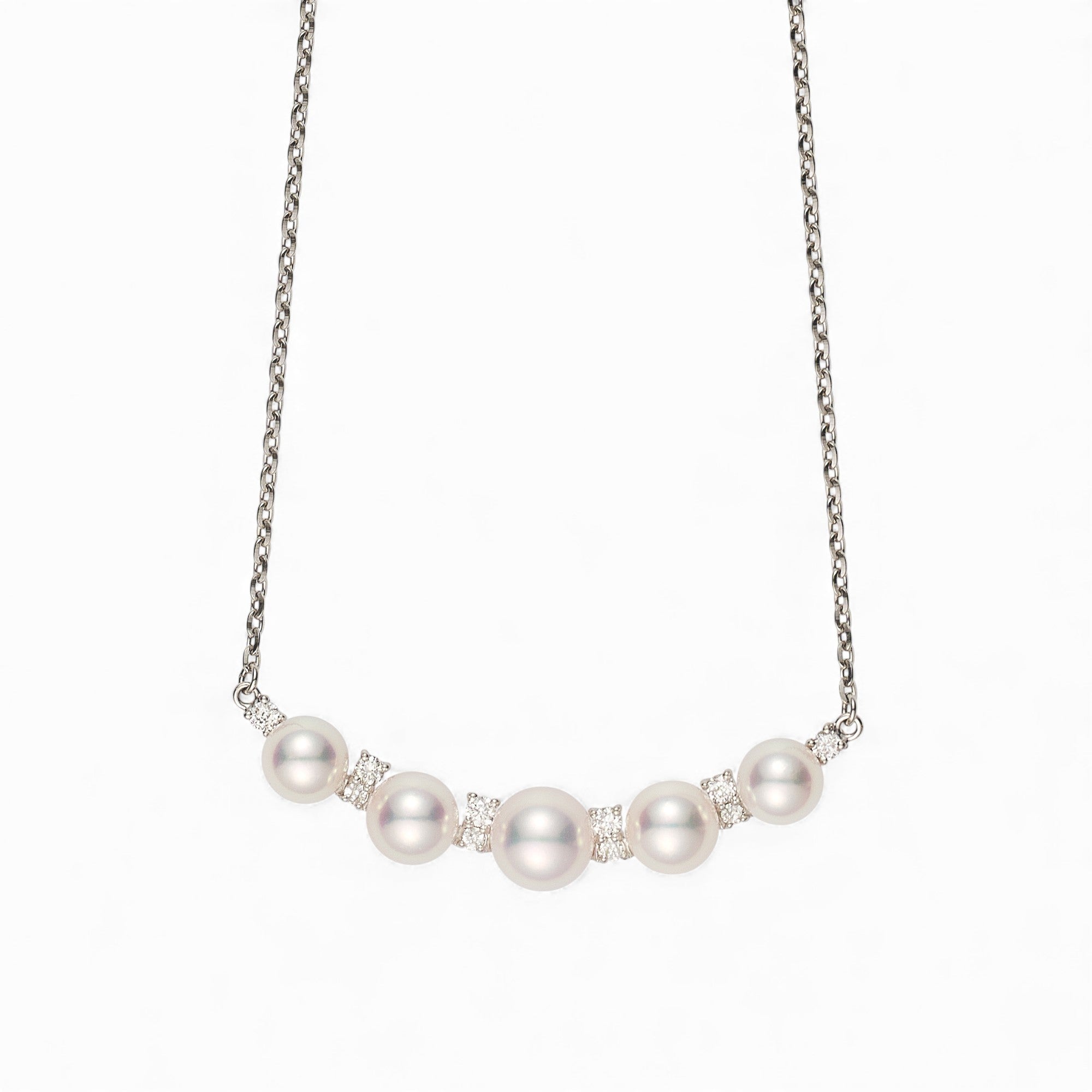 5-Pearl Gradient Diamond Pendant PT900/850