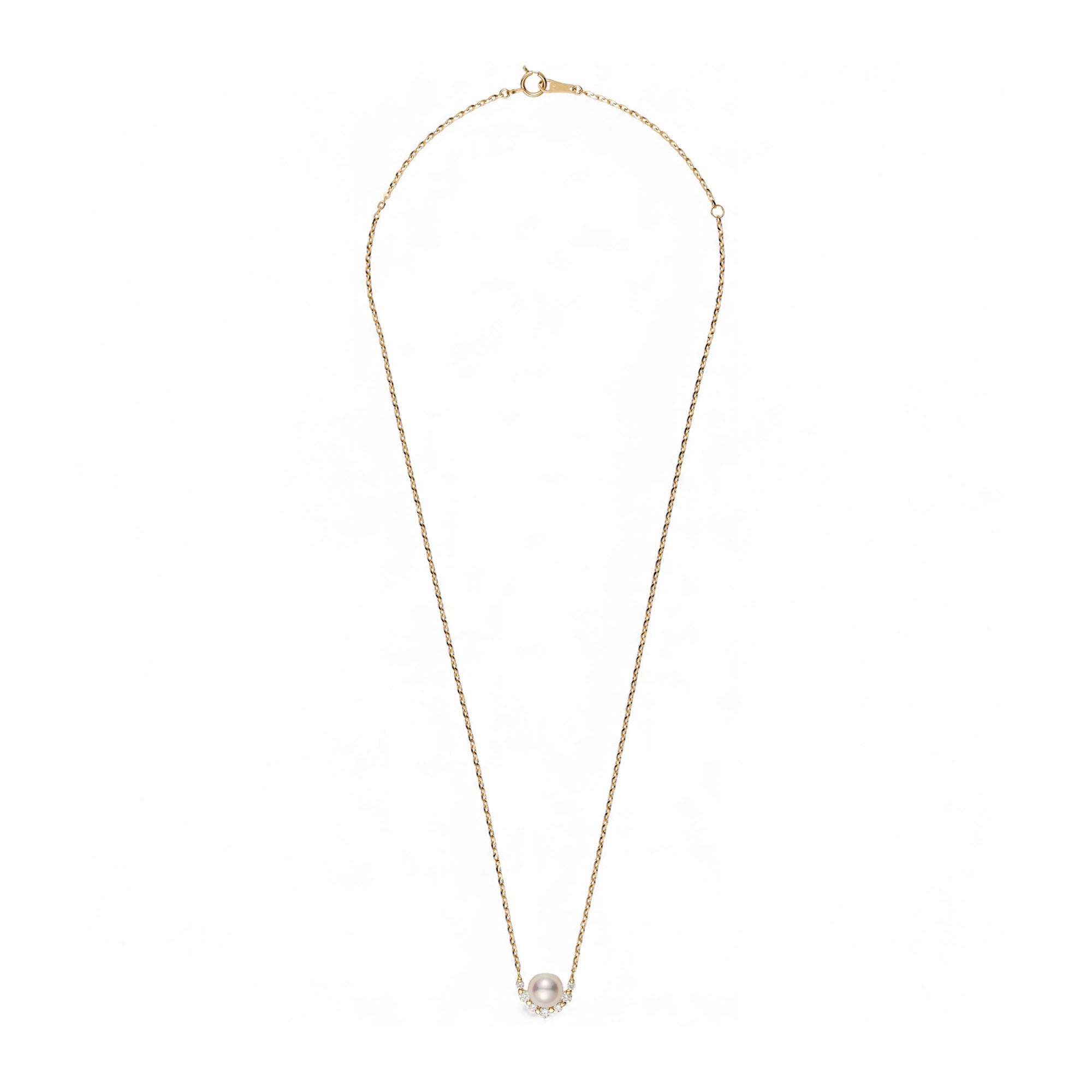 Diamond Halo Pearl Pendant K18YG