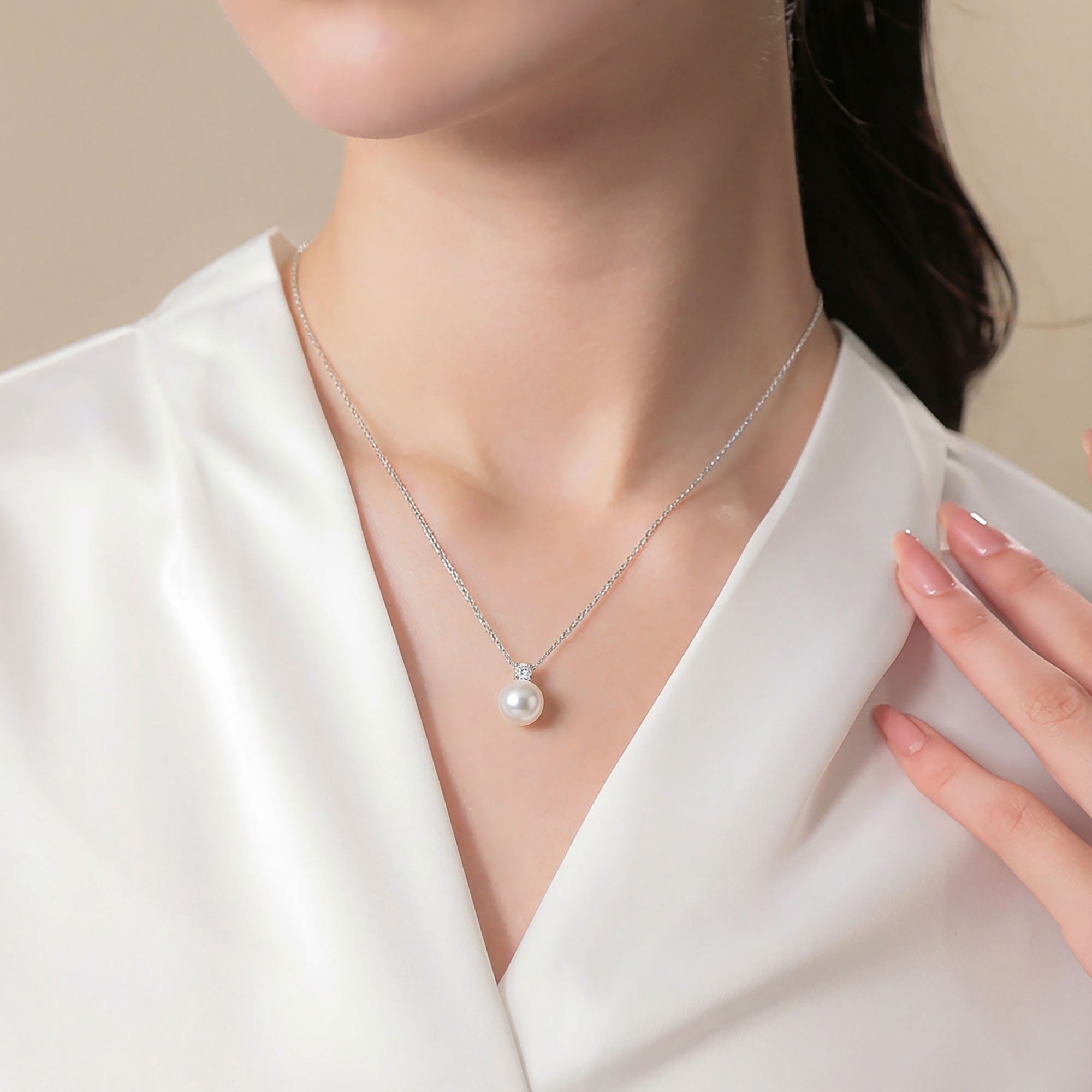 Aurora HANADAMA Akoya Pearl Pendant 8.5–9.0mm PT900/850 -TOP Quality-