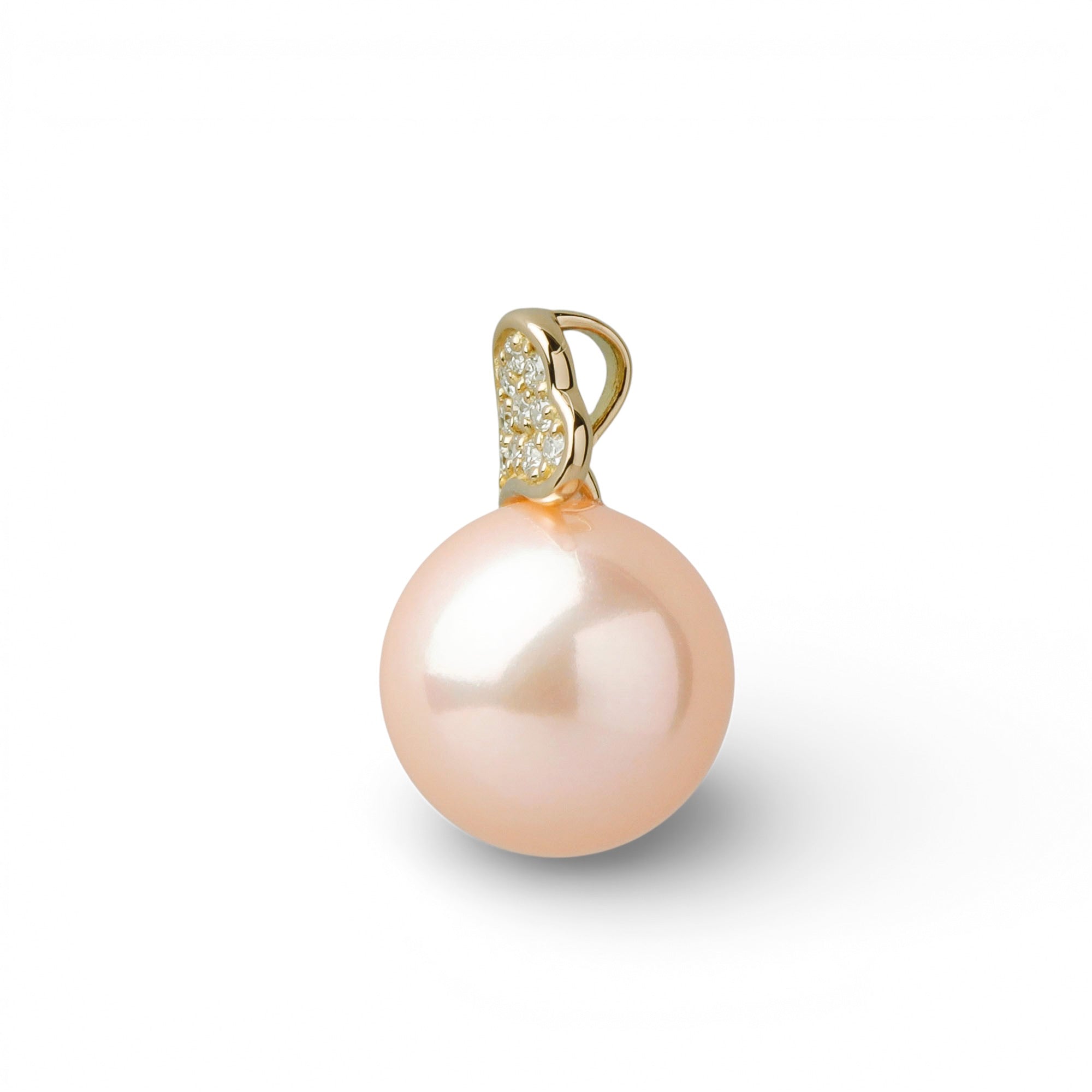 Mauvette Freshwater Pearl Pendant Top 11mmUP K18YG Orange