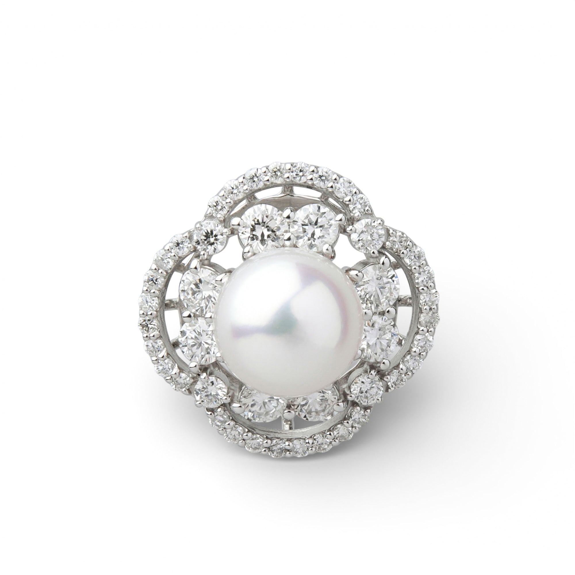 Aurora HANADAMA Akoya Pearl Diamond Pendant Top 8.0–8.5mm PT900 -TOP Quality-