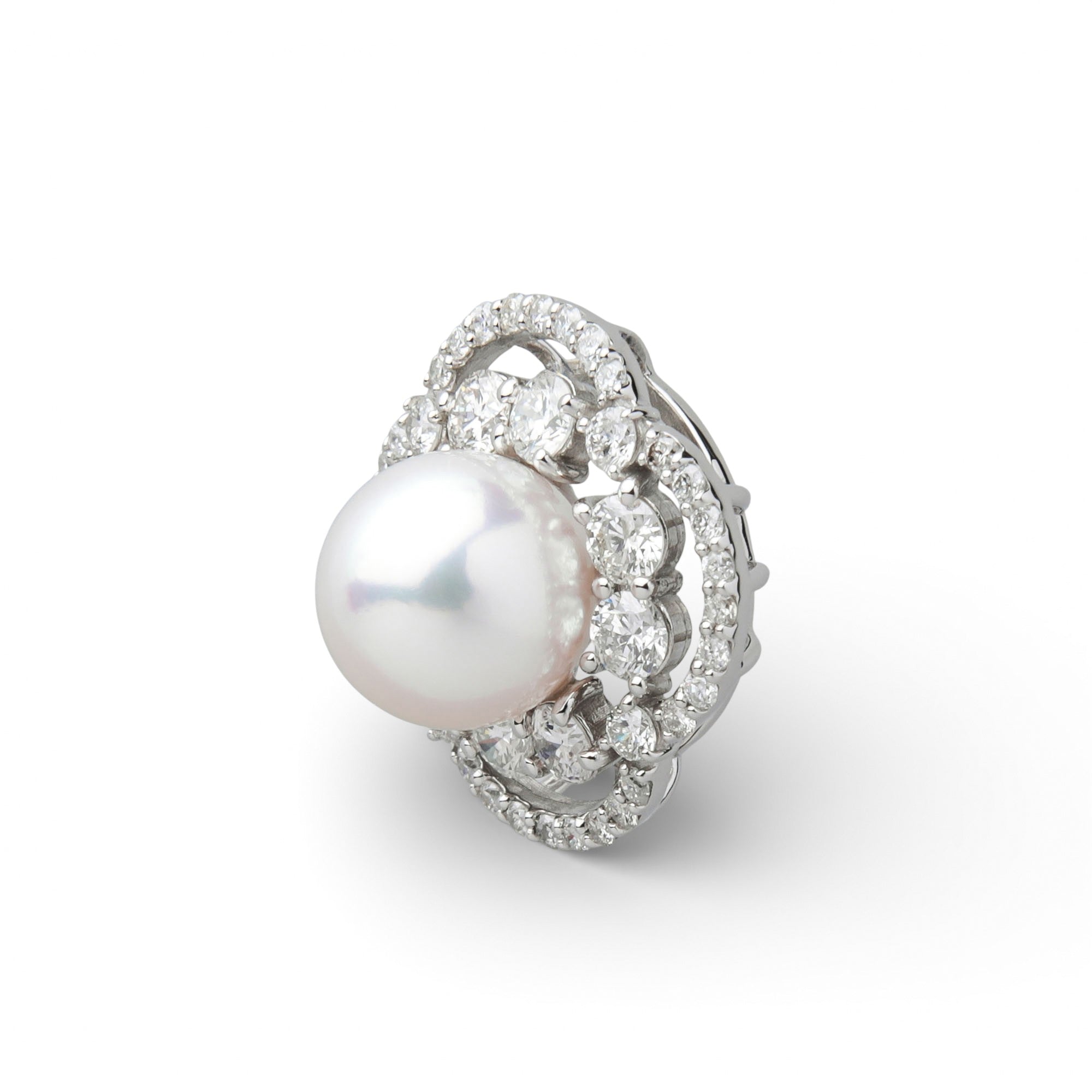 Aurora HANADAMA Akoya Pearl Diamond Pendant Top 8.0–8.5mm PT900 -TOP Quality-