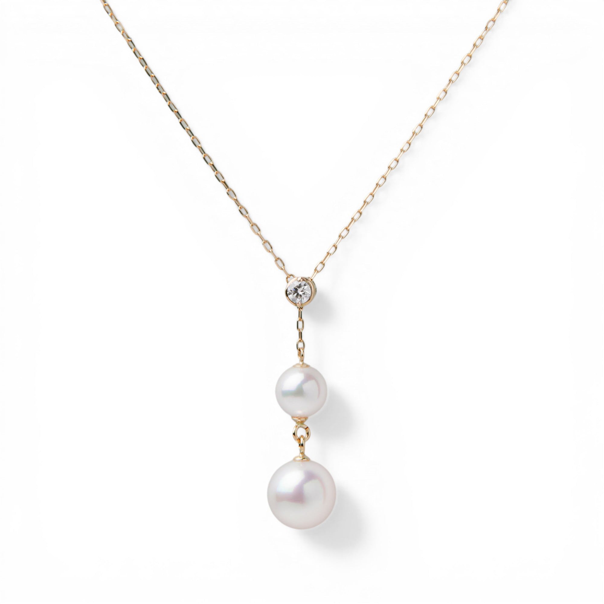 Carina Akoya Pearl Pendant 5.5-8.0mm K18YG Y-Shape/Adjustable