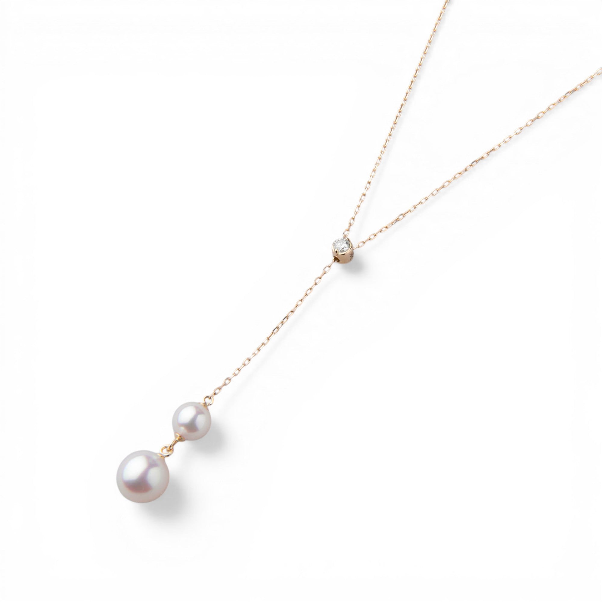 Carina Akoya Pearl Pendant 5.5-8.0mm K18YG Y-Shape/Adjustable
