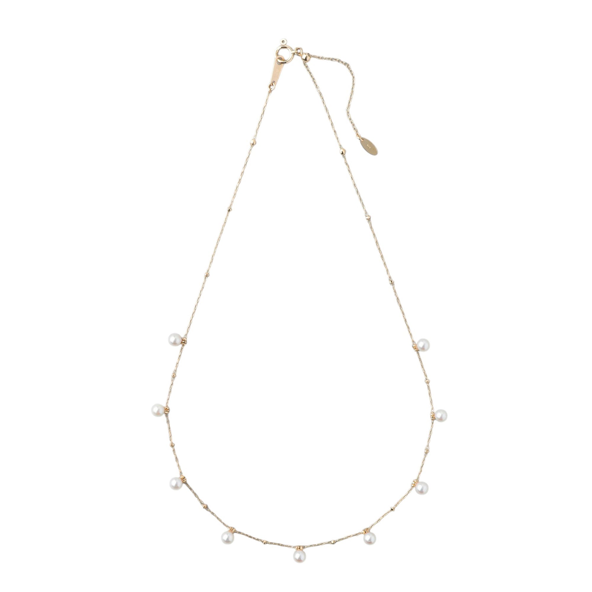 Akoya Pearl Station Necklace 3.5-4.0mm K18YG