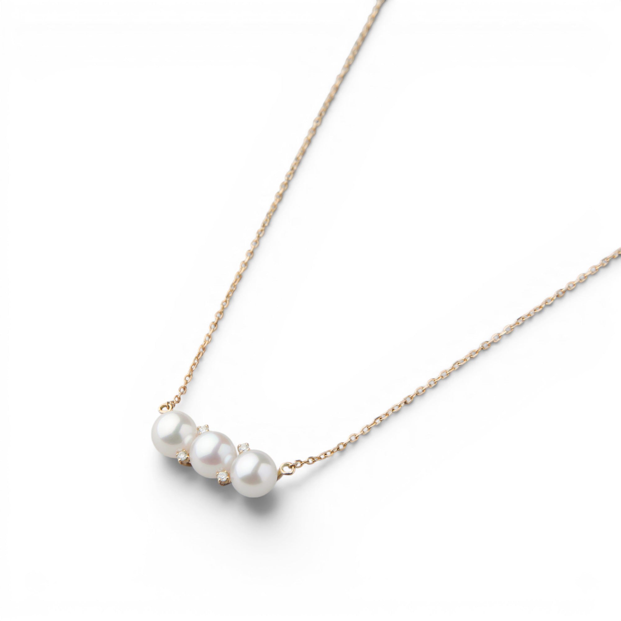 Carina Akoya Pearl 3-Pearl Pendant 4.5-5.0mm K18YG