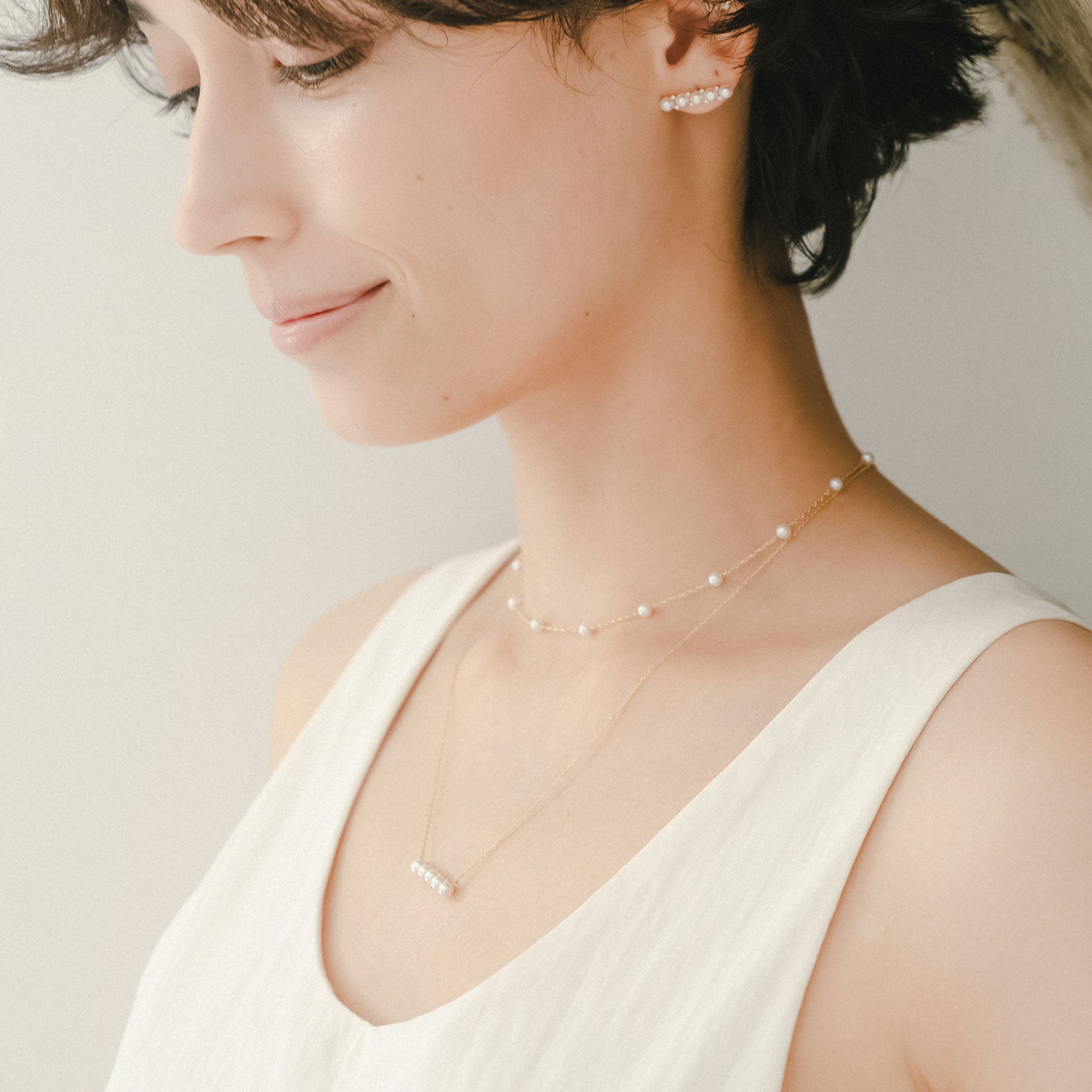 Carina Akoya Pearl 5-Pearl Pendant 3.5-4.0mm K18YG