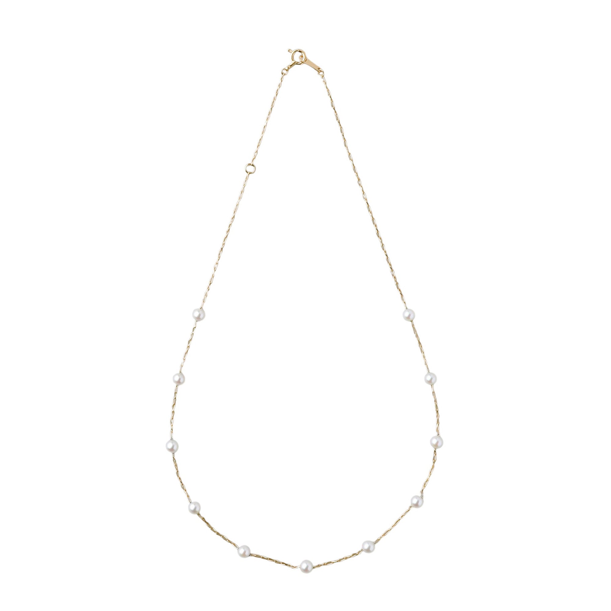 Akoya Pearl Station Necklace 3.5-4.0mm K18YG