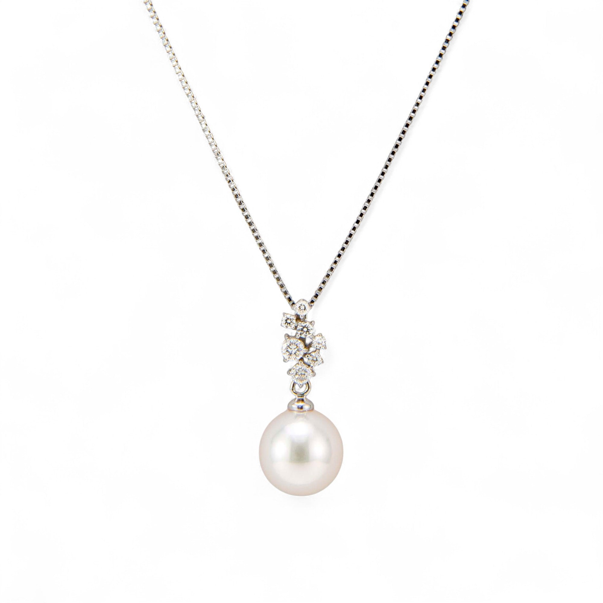 HANADAMA Akoya Pearl Pendant 8.5-9.0mm K18WG -Premium-
