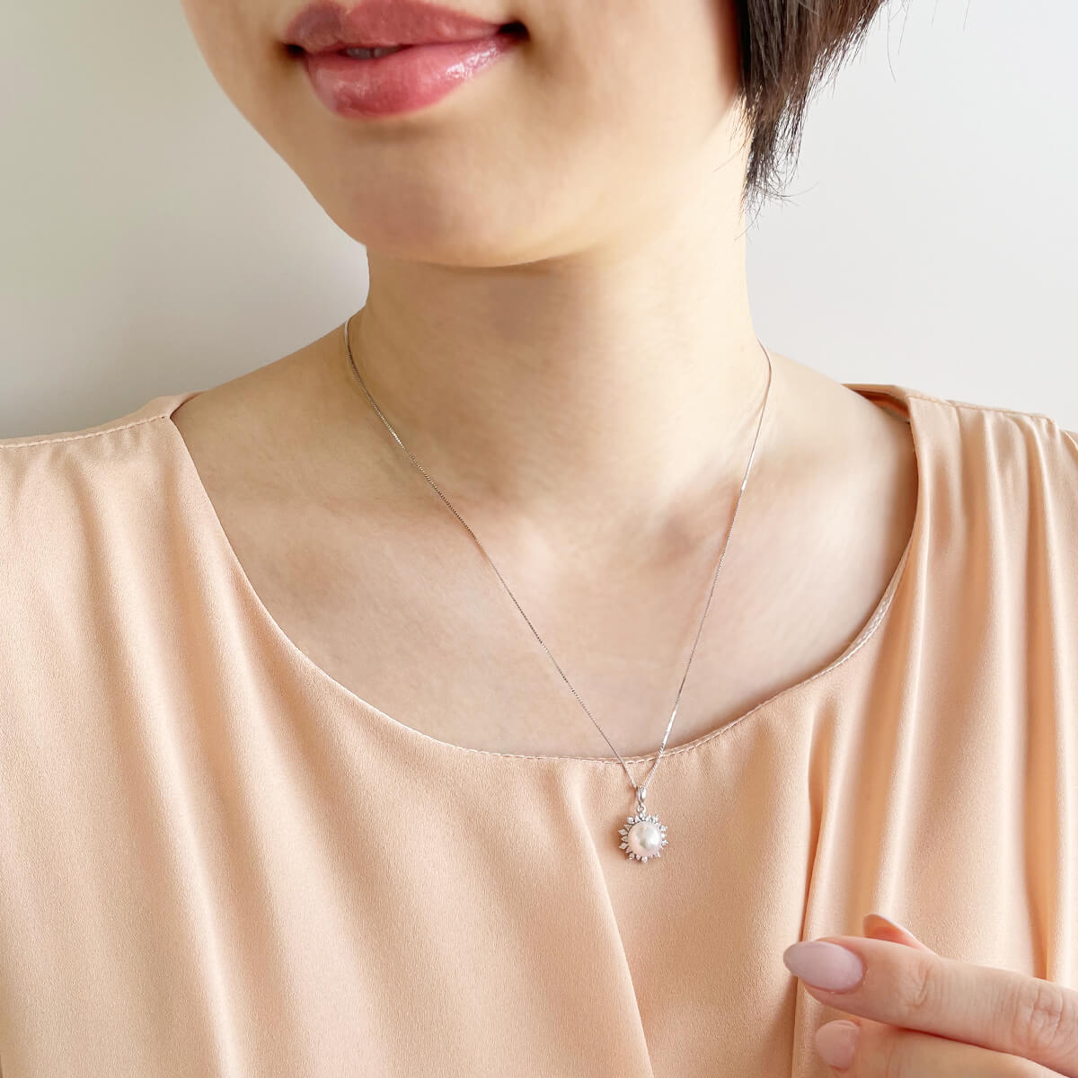 極光花珠 Akoya 珍珠吊墜 7.5-8.0mm PT900 -頂級品質-[WSP]