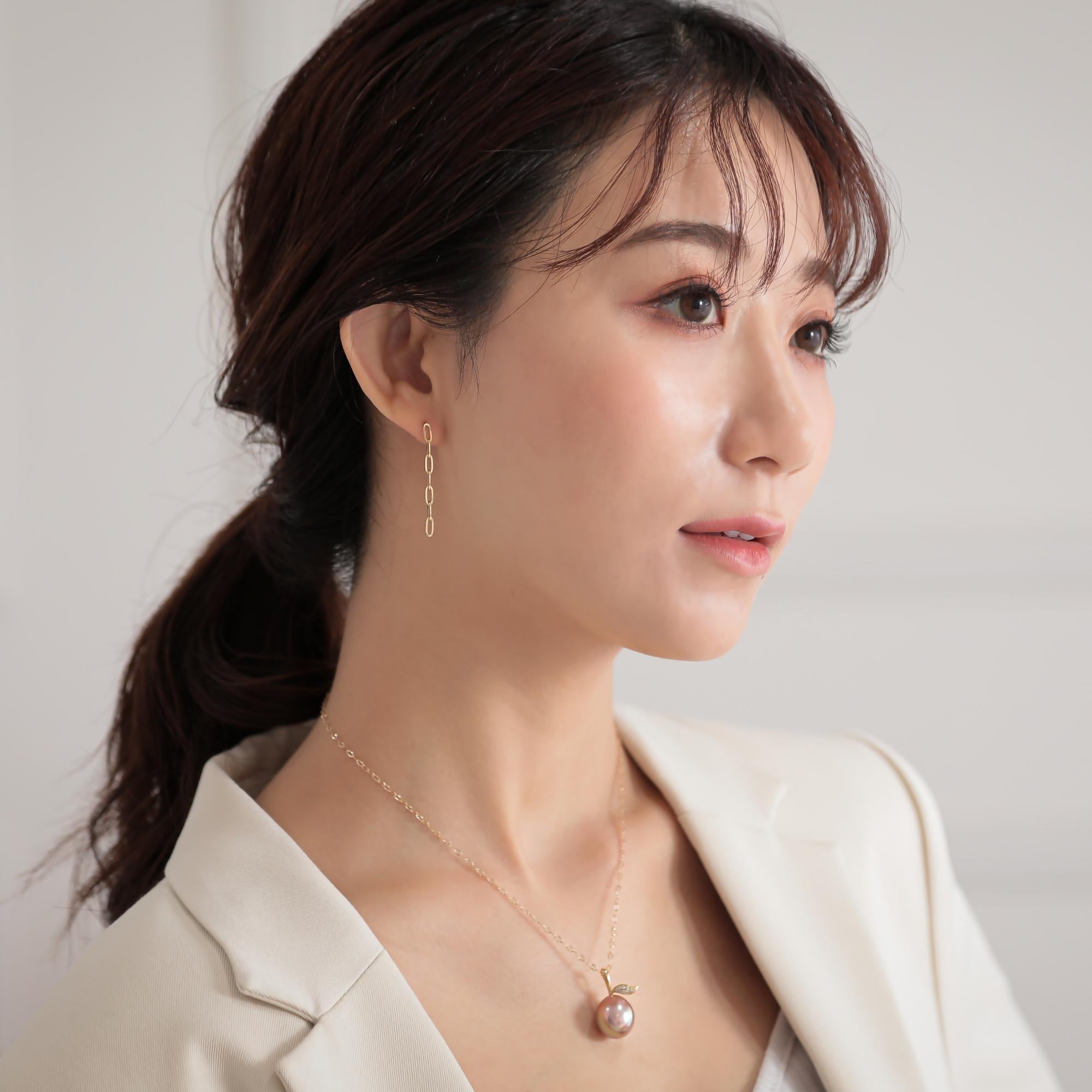 Plumberry Freshwater Pearl Pendant Top 11mmUP K18YG Apple