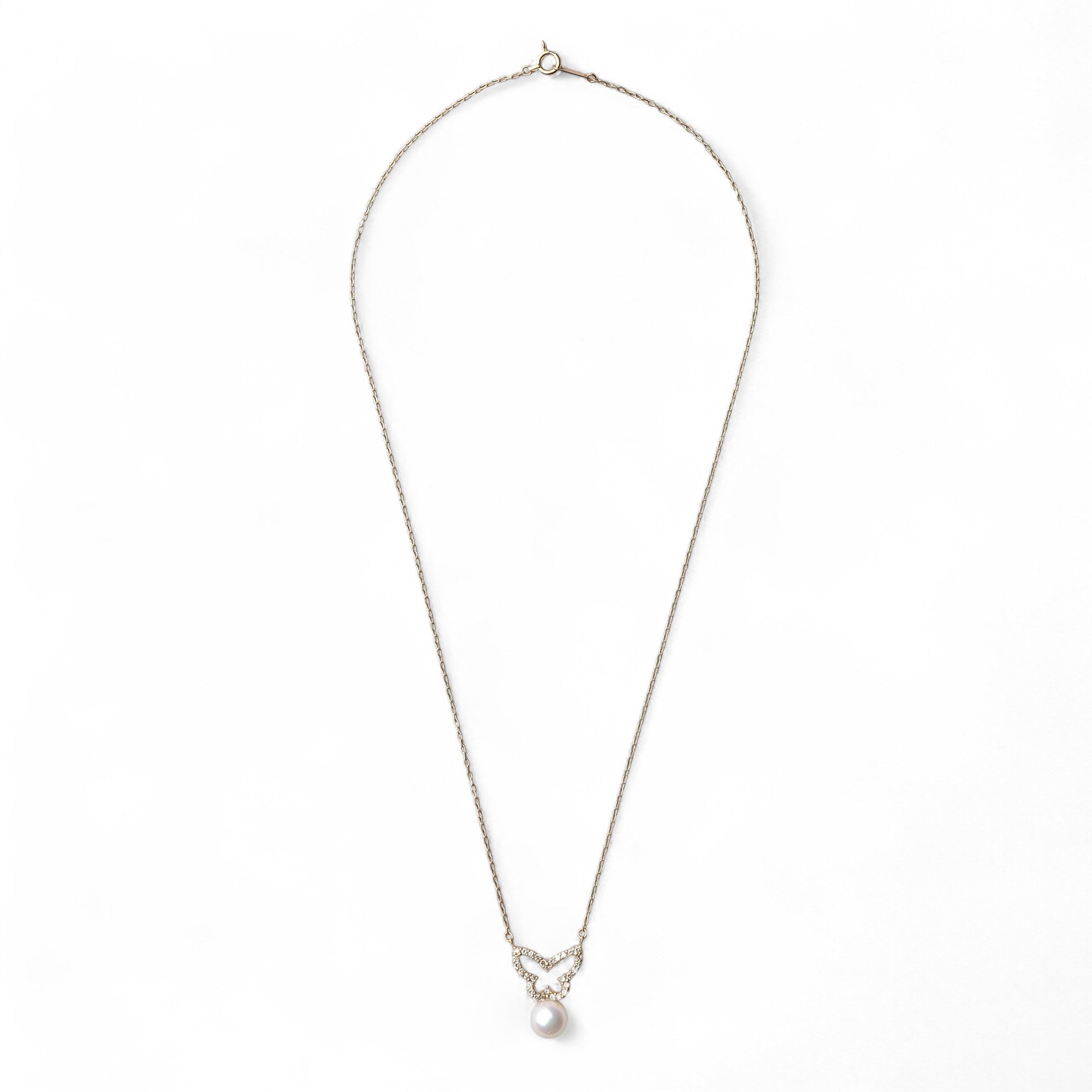 petit amie Akoya Pearl Butterfly Pendant 7.5-8.0mm K18YG