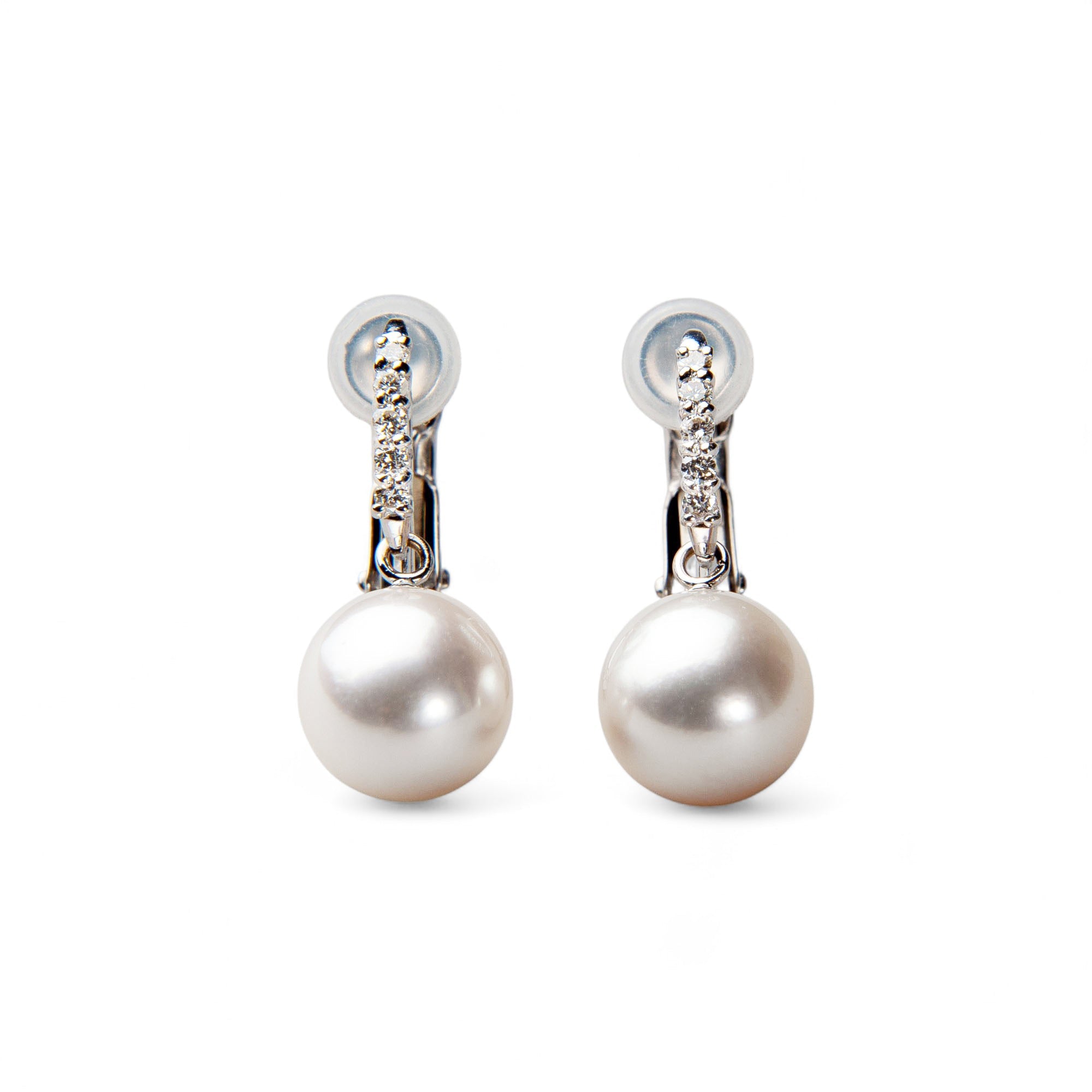 HANADAMA Akoya Pearl Clip-on Earrings 8.0-8.5mm K18WG -Premium-