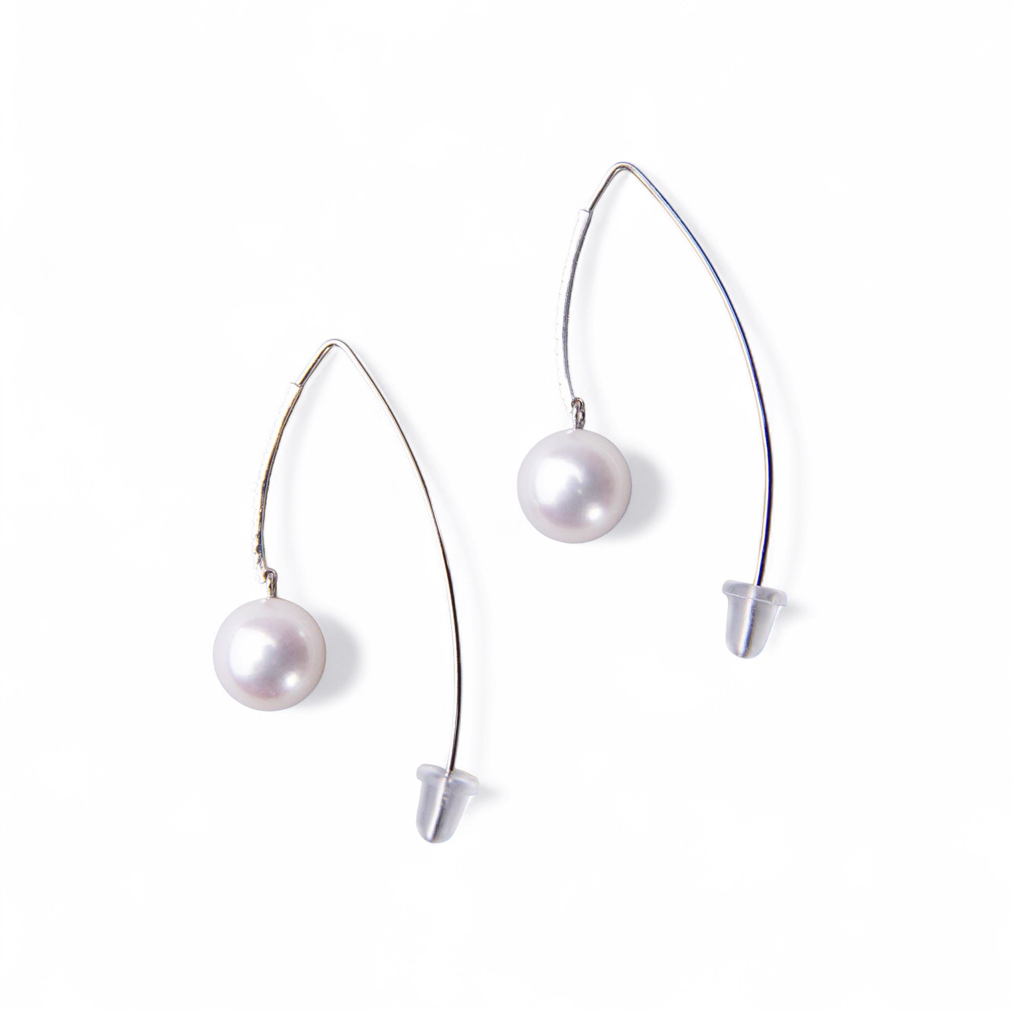 HANADAMA Akoya Pearl Earrings 8.5-9.0mm K18WG -Premium-