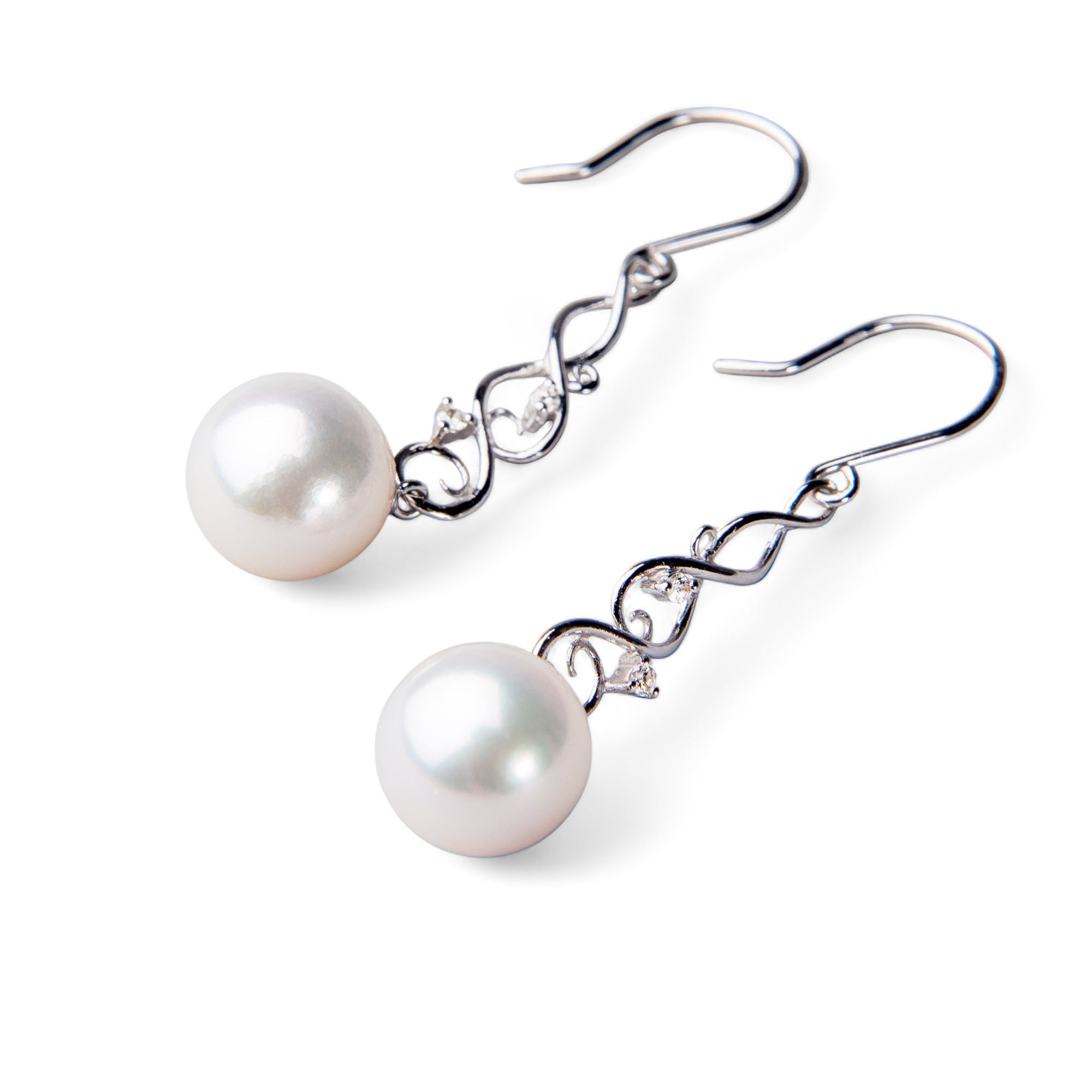 Aurora HANADAMA Akoya Pearl Earrings 8.5-9.0mm K18WG -Premium-