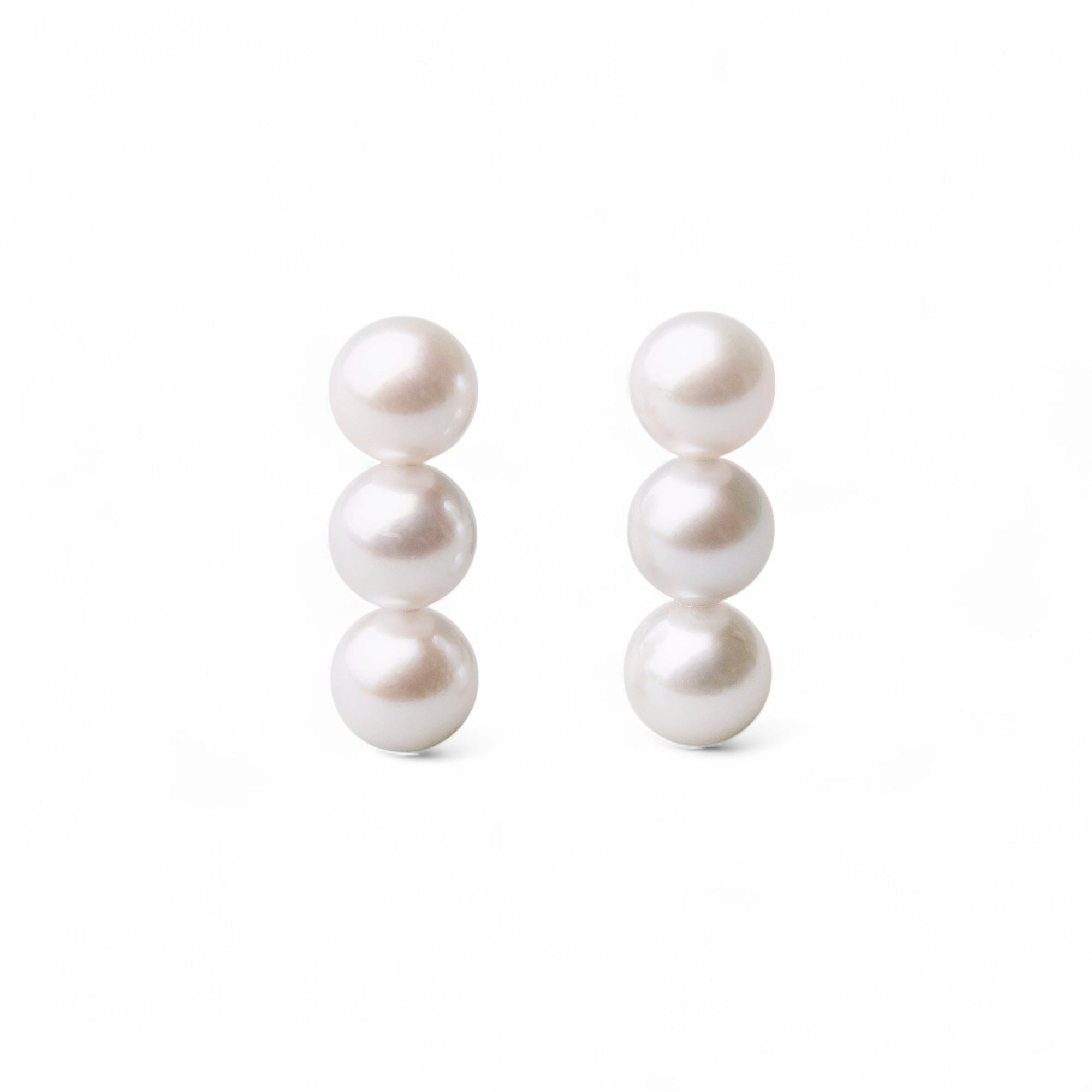Carina Akoya Pearl Triple Earrings 5.0-6.0mm K14WG/K18YG