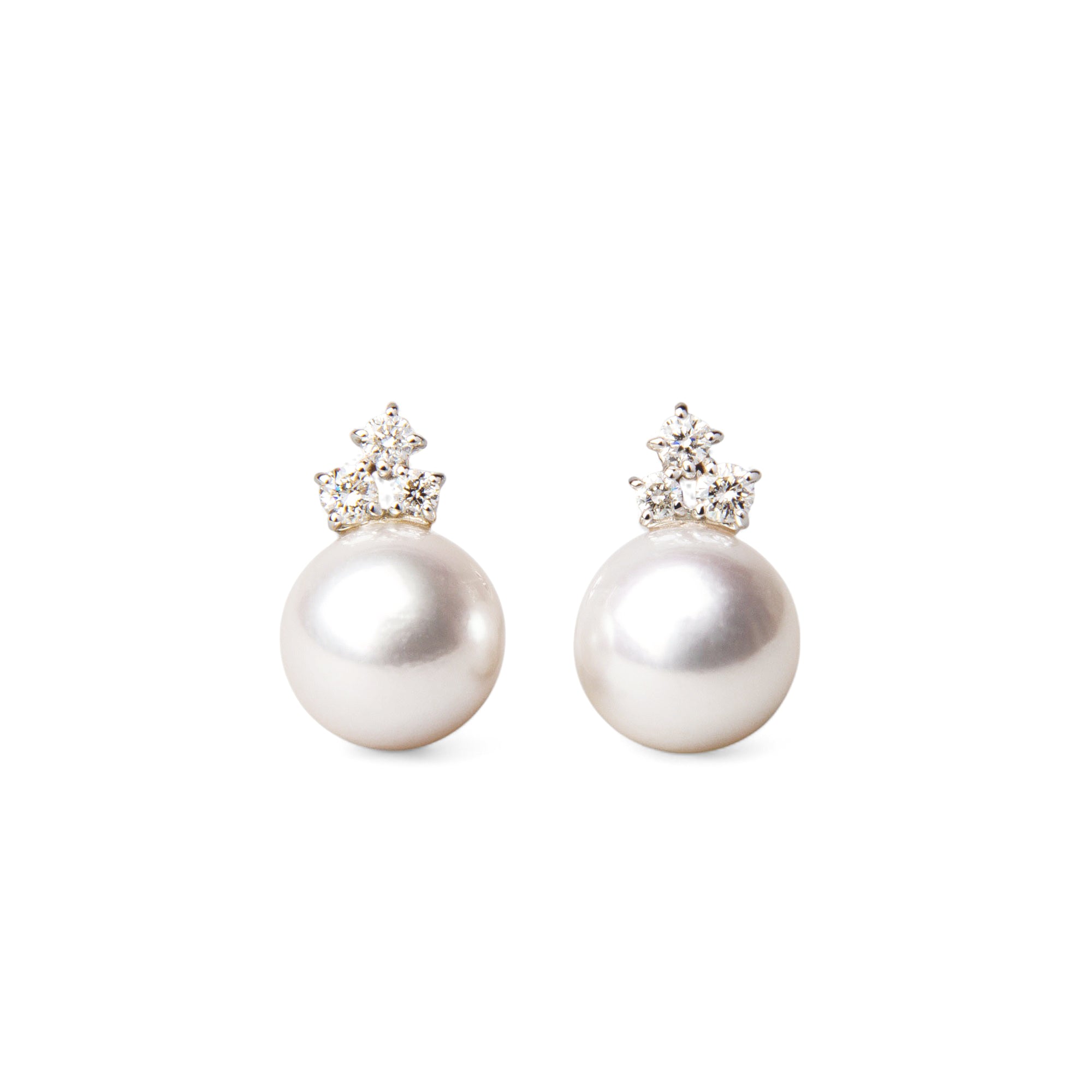 Aurora HANADAMA Akoya Pearl Earrings 8.0-8.5mm K18WG -Premium-