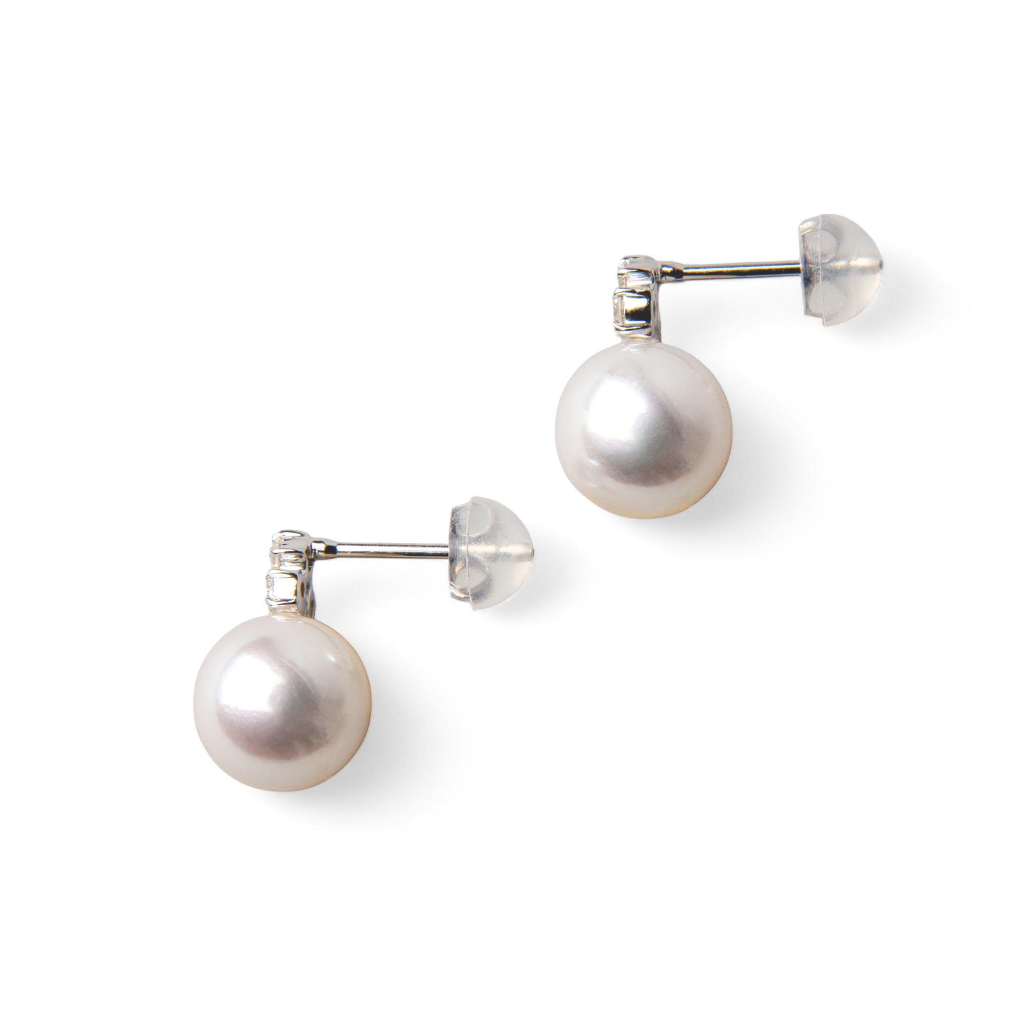 Aurora HANADAMA Akoya Pearl Earrings 8.0-8.5mm K18WG -Premium-