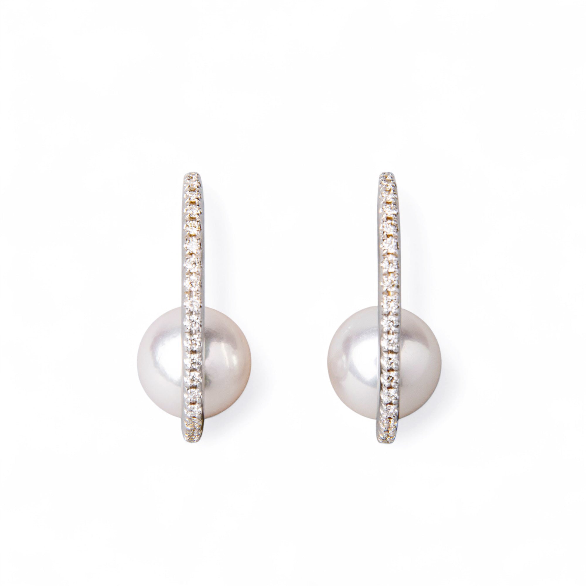 Aurora HANADAMA Akoya Pearl Earrings 7.5-8.0mm K18WG/YG -Premium-