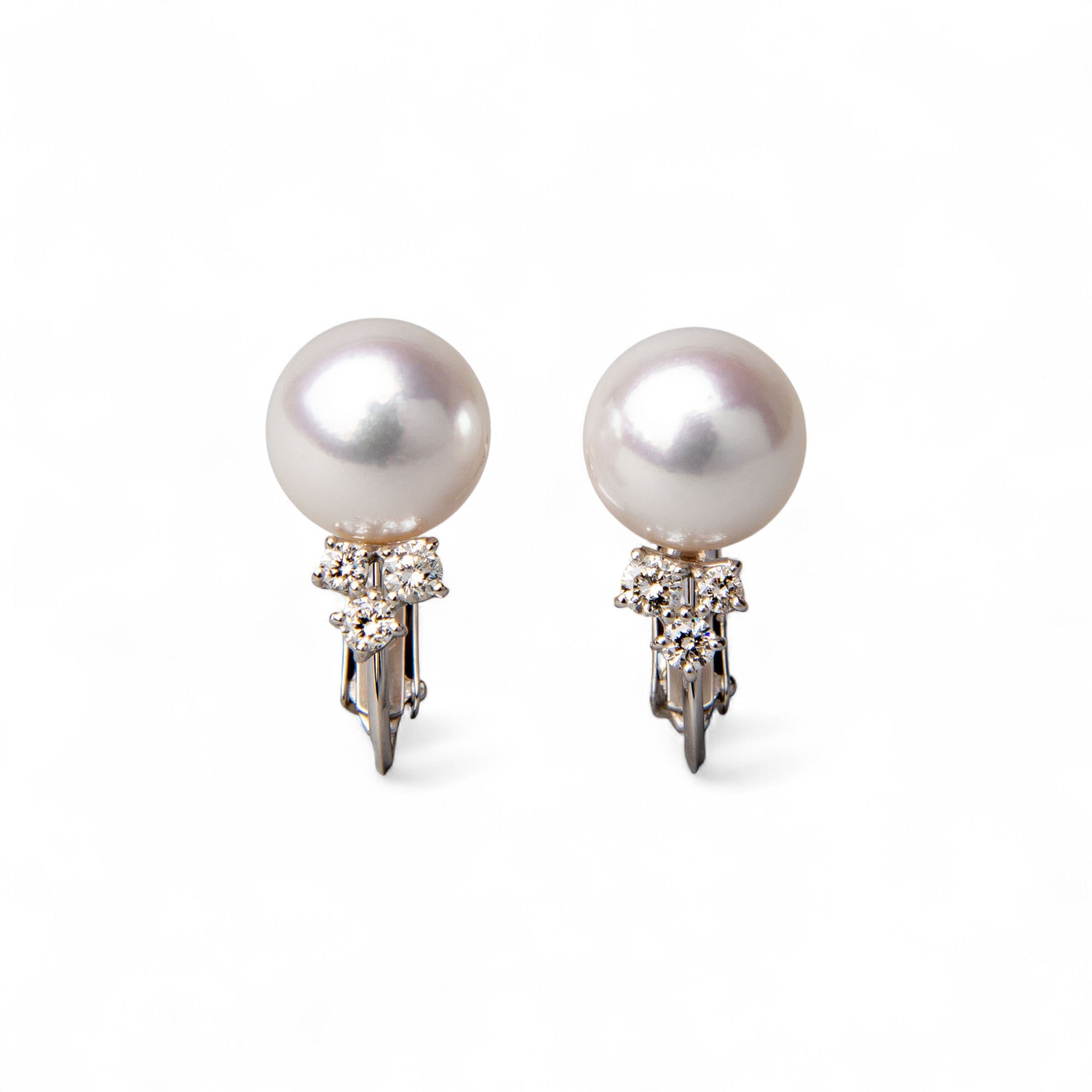 Aurora HANADAMA Akoya Pearl Clip-on Earrings 8.0-8.5mm K18WG -Premium-