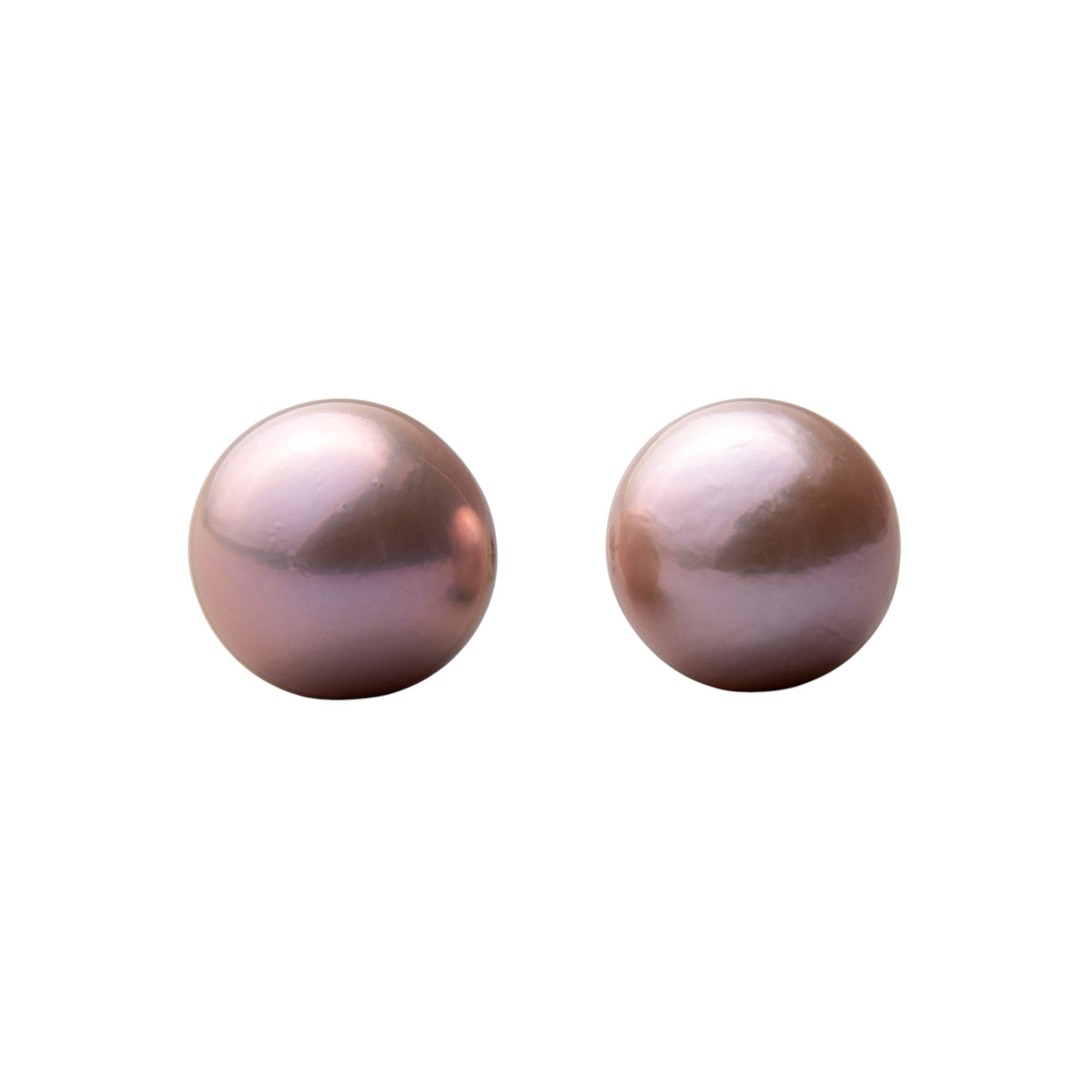 Mauvette Freshwater Pearl Stud Earrings 12mmUP PT900