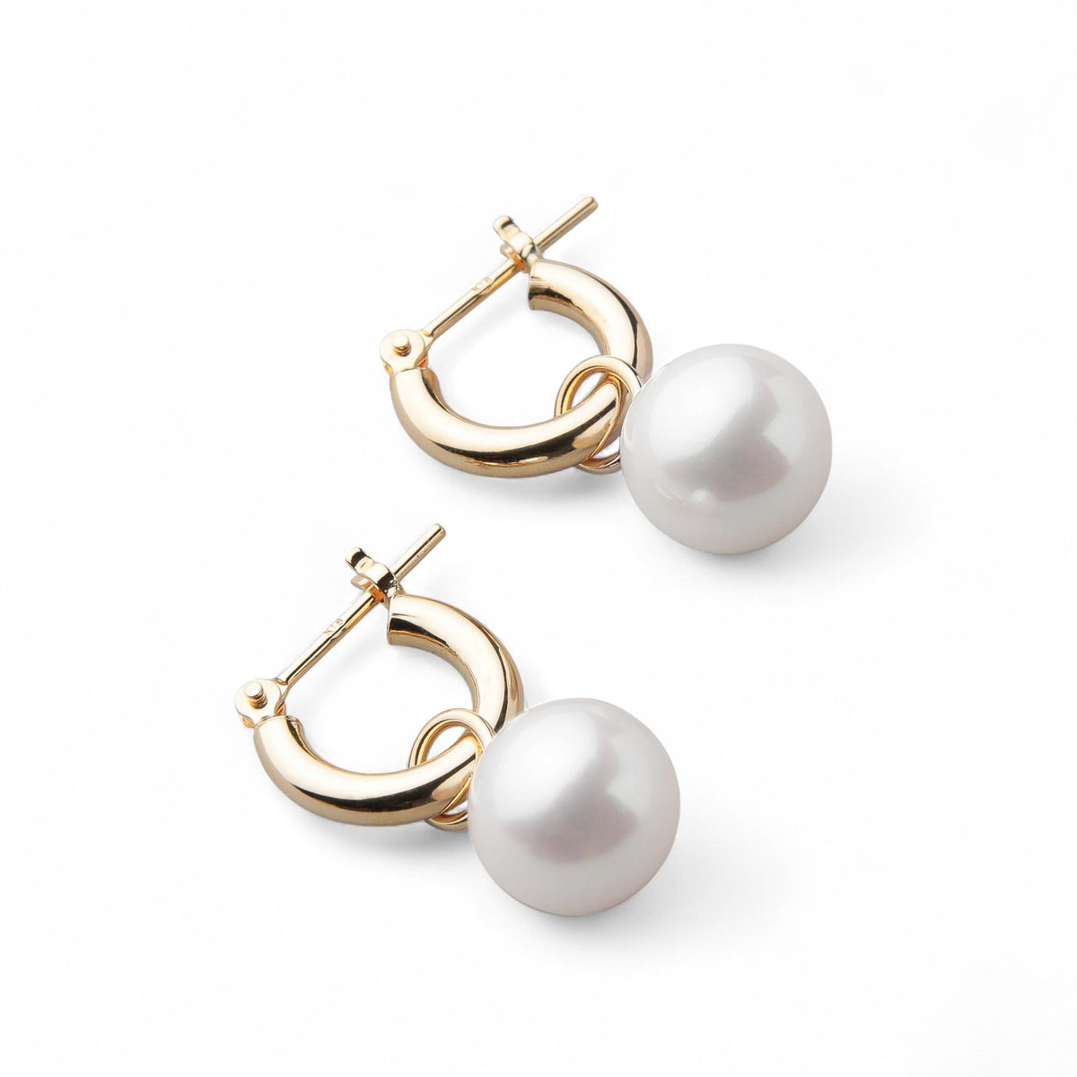 Bubble Freshwater Pearl Hoop Earrings 8mmUP K18YG