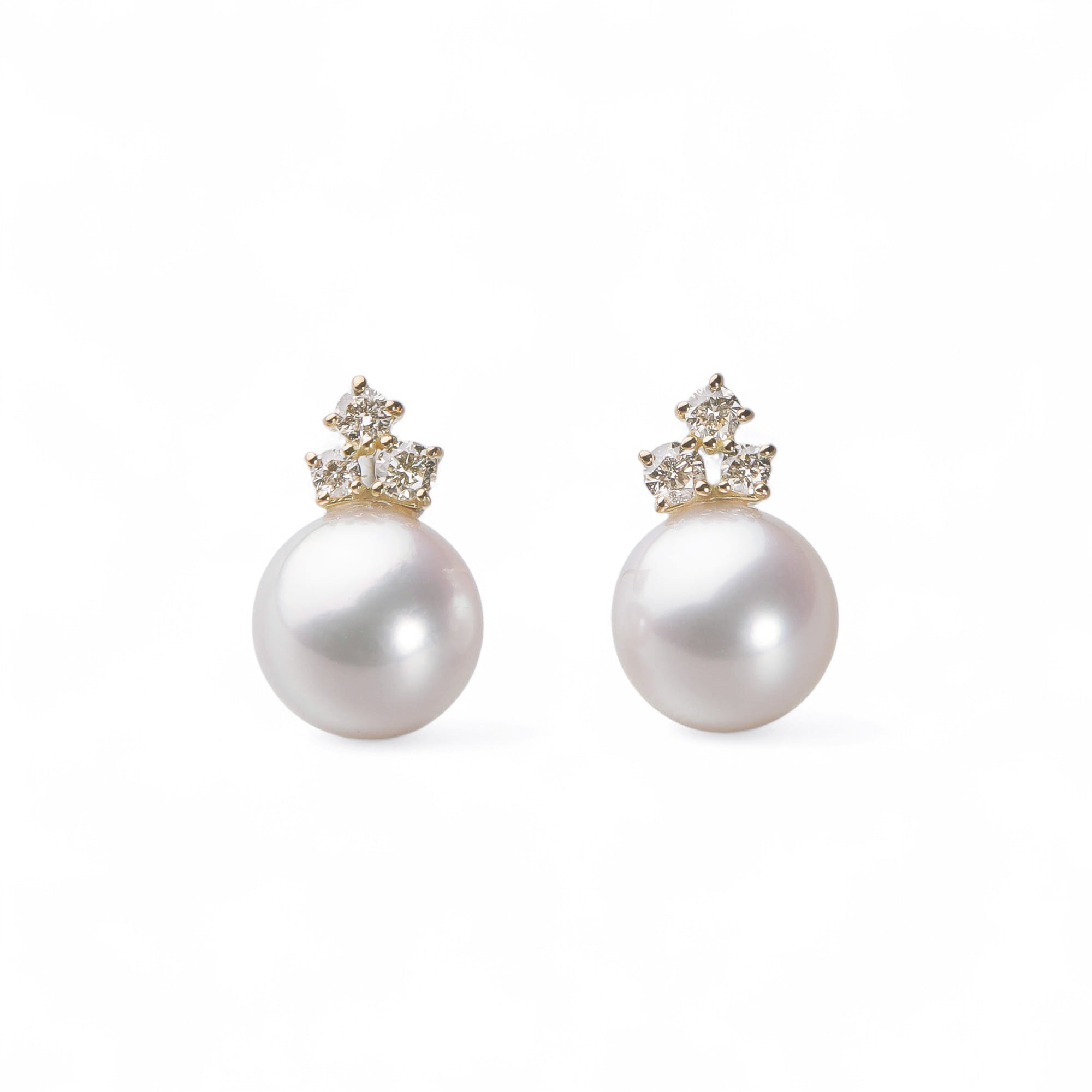 Aurora HANADAMA Akoya Pearl Earrings 8.0-8.5mm K18YG -TOP Quality-