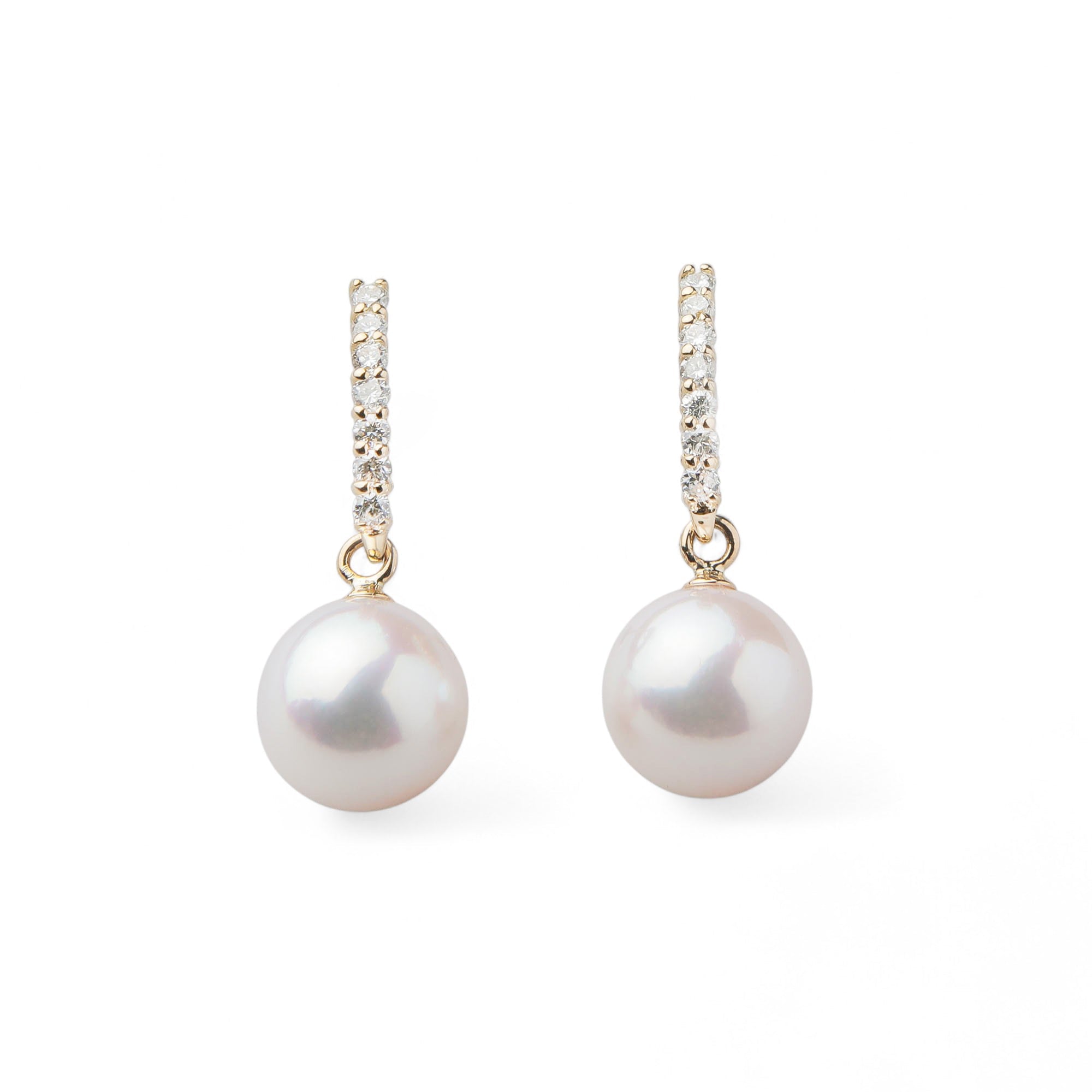 Aurora HANADAMA Akoya Pearl Earrings 7.5-8.0mm K18YG -Premium-