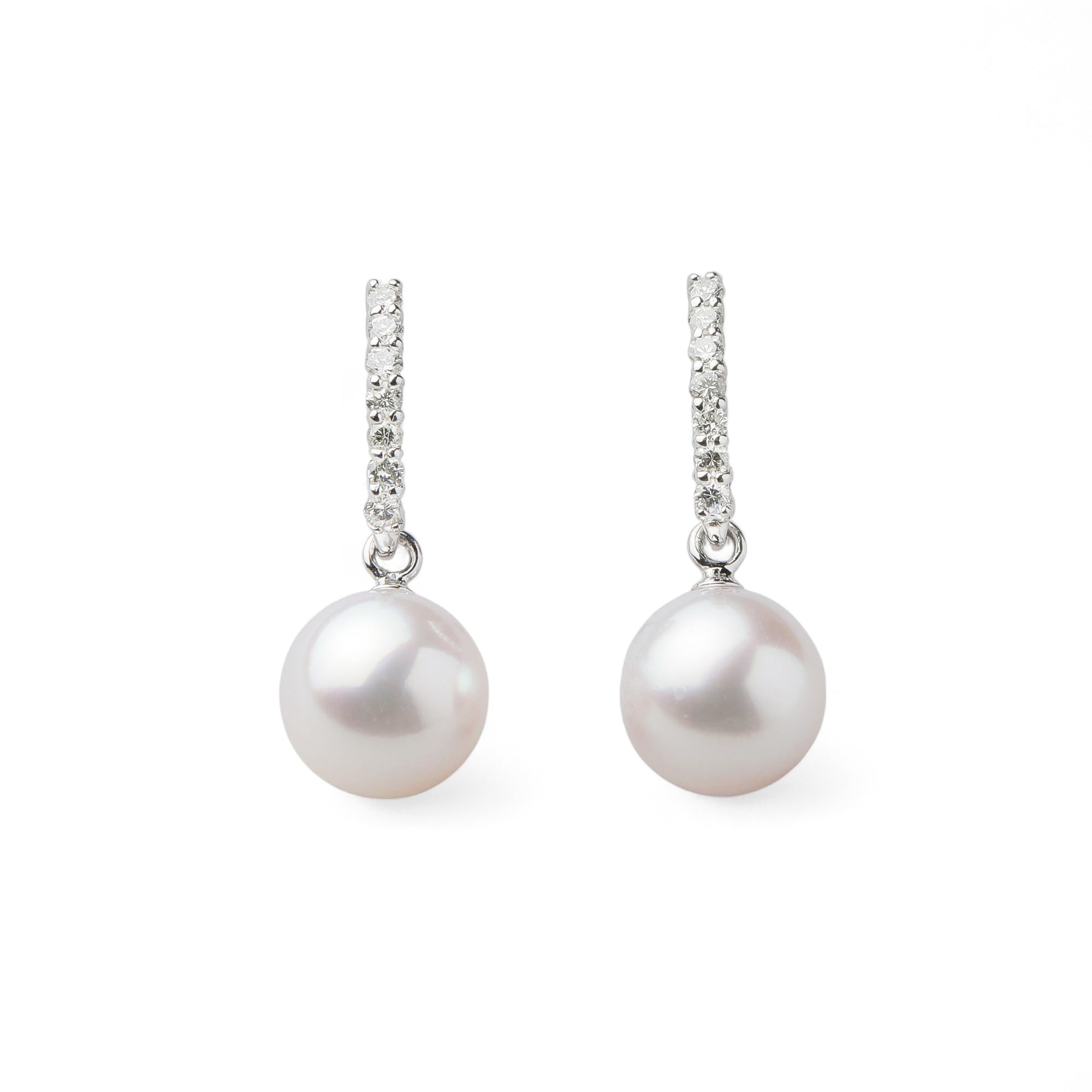 Aurora HANADAMA Akoya Pearl Earrings 7.5-8.0mm K18WG -Premium-