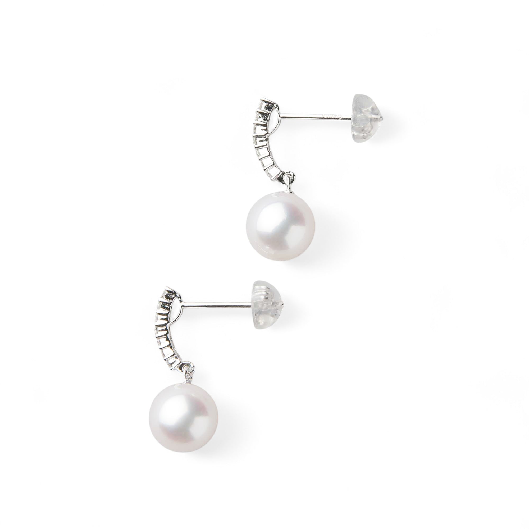 Aurora HANADAMA Akoya Pearl Earrings 7.5-8.0mm K18WG -Premium-
