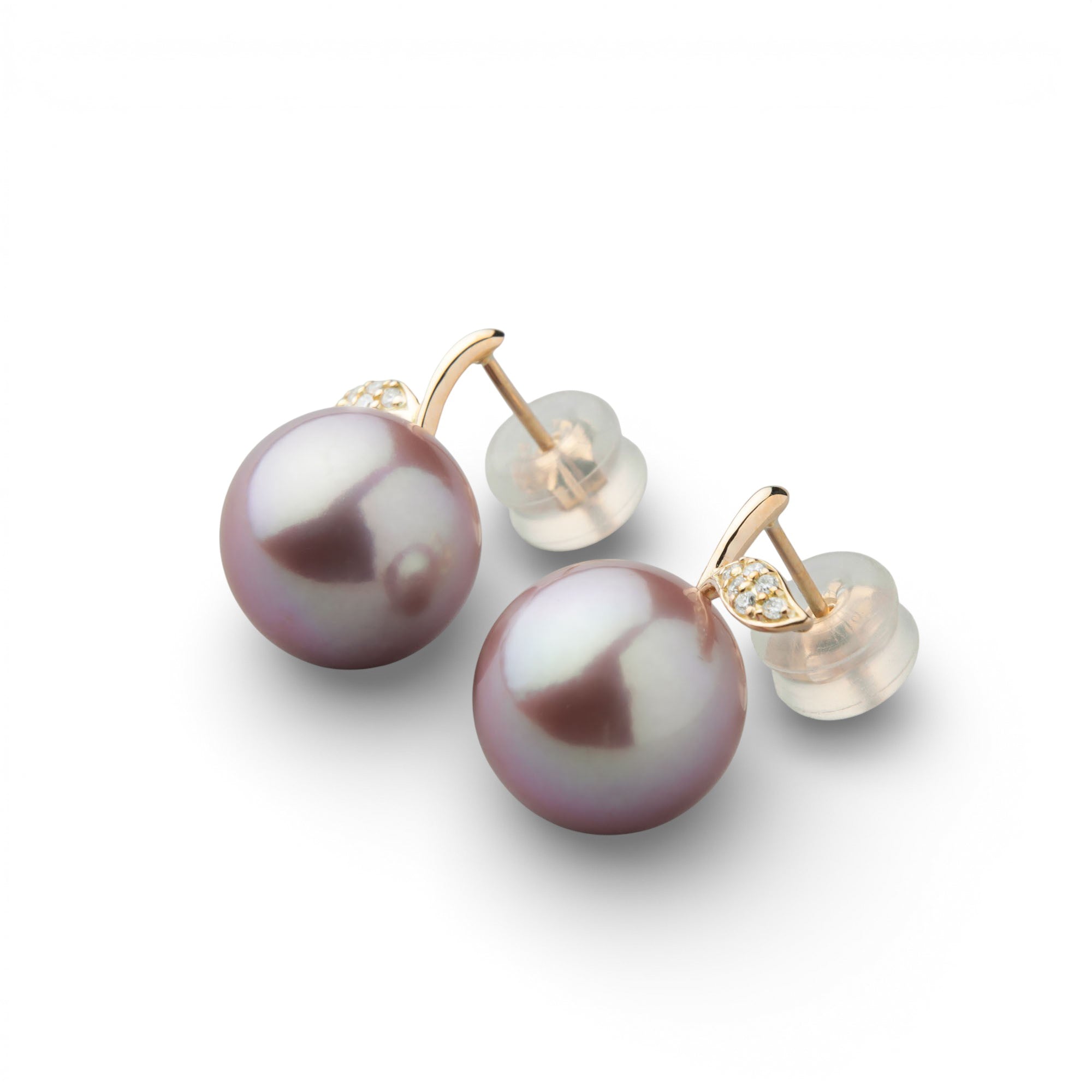 Plumberry Freshwater Pearl Earrings 11mmUP K18YG Apple